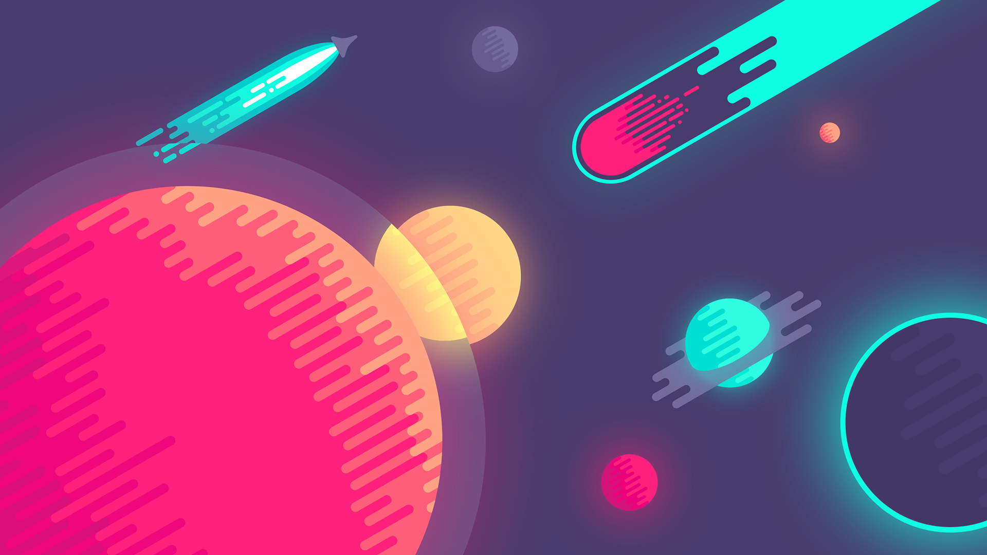 Minimalist Comet Colorful Wallpapers