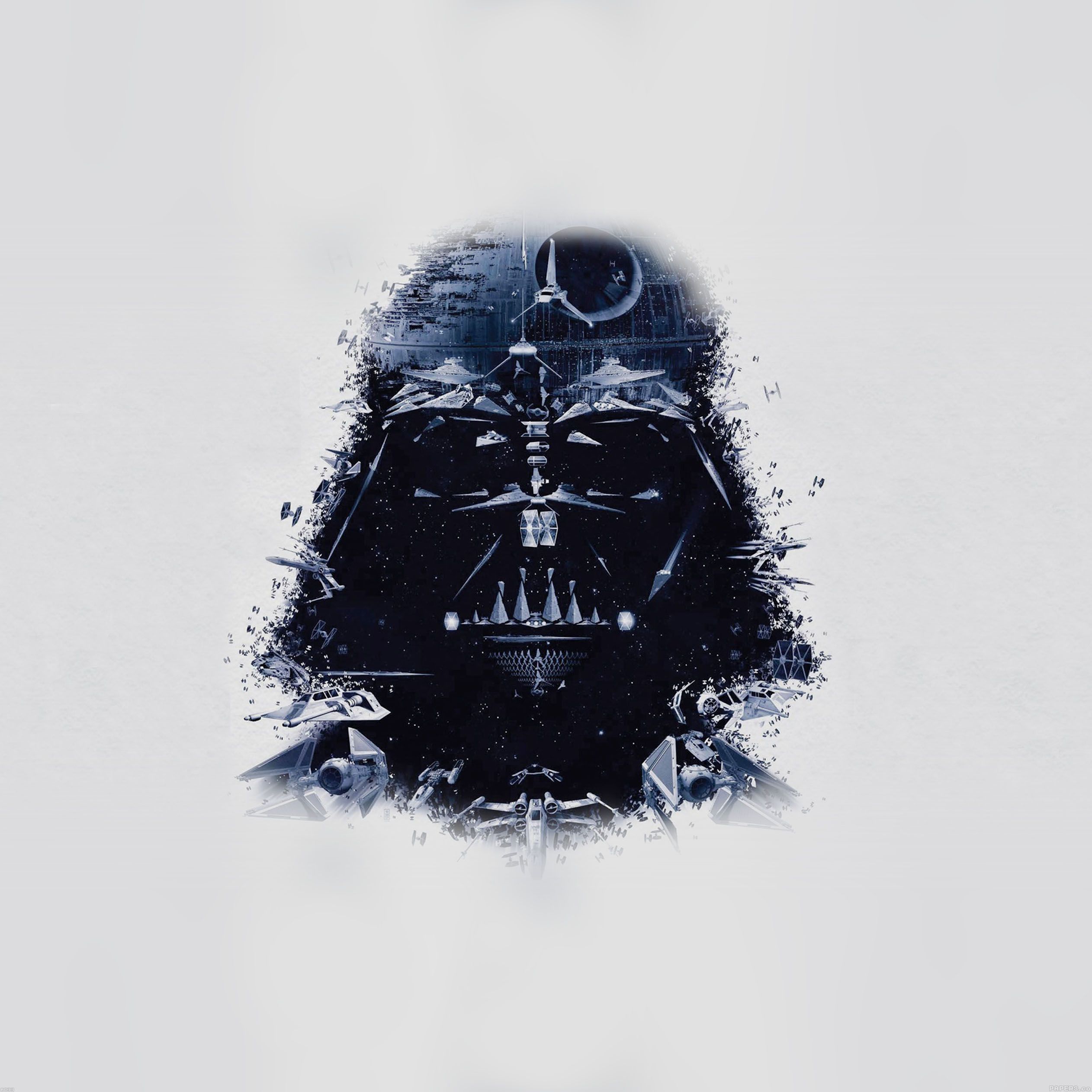 Minimalist Darth Vader Grey Wallpapers