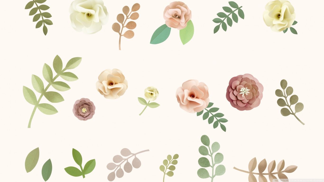 Minimalist Pastel Desktop Plant Wallpapers