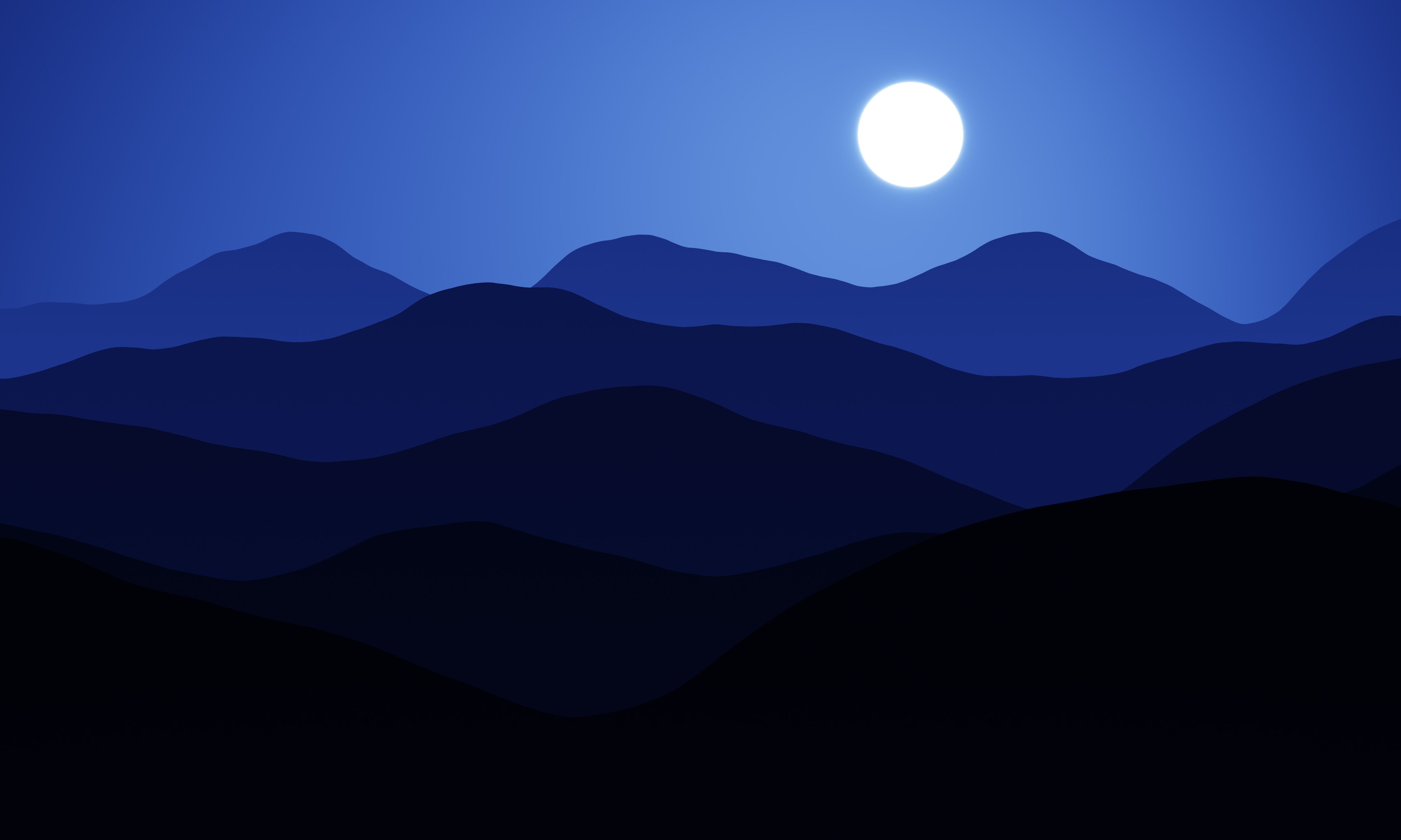 Mountain Minimalist Night Wallpapers