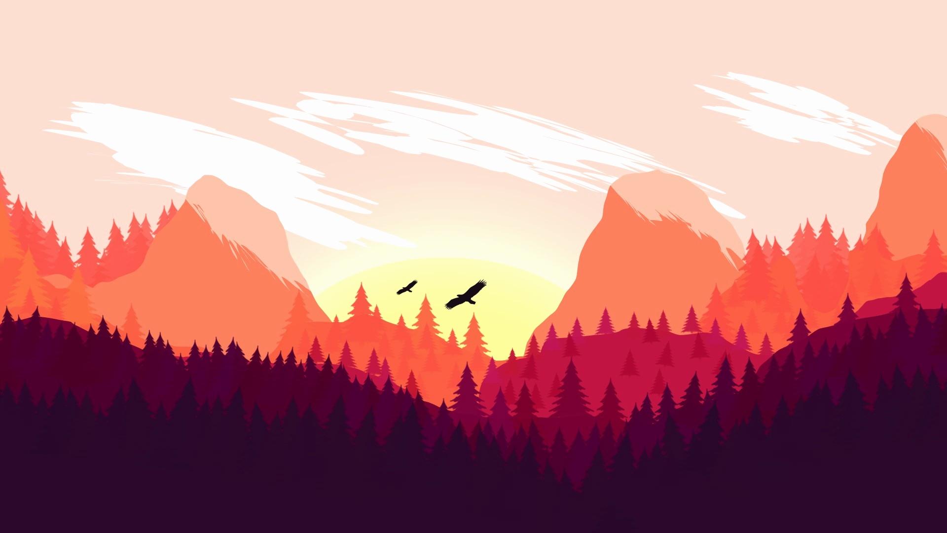 Mountains Minimalism Wallpapers