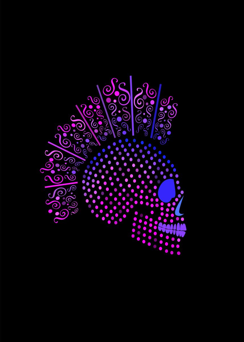 Neon Color Minimalist Skull Wallpapers