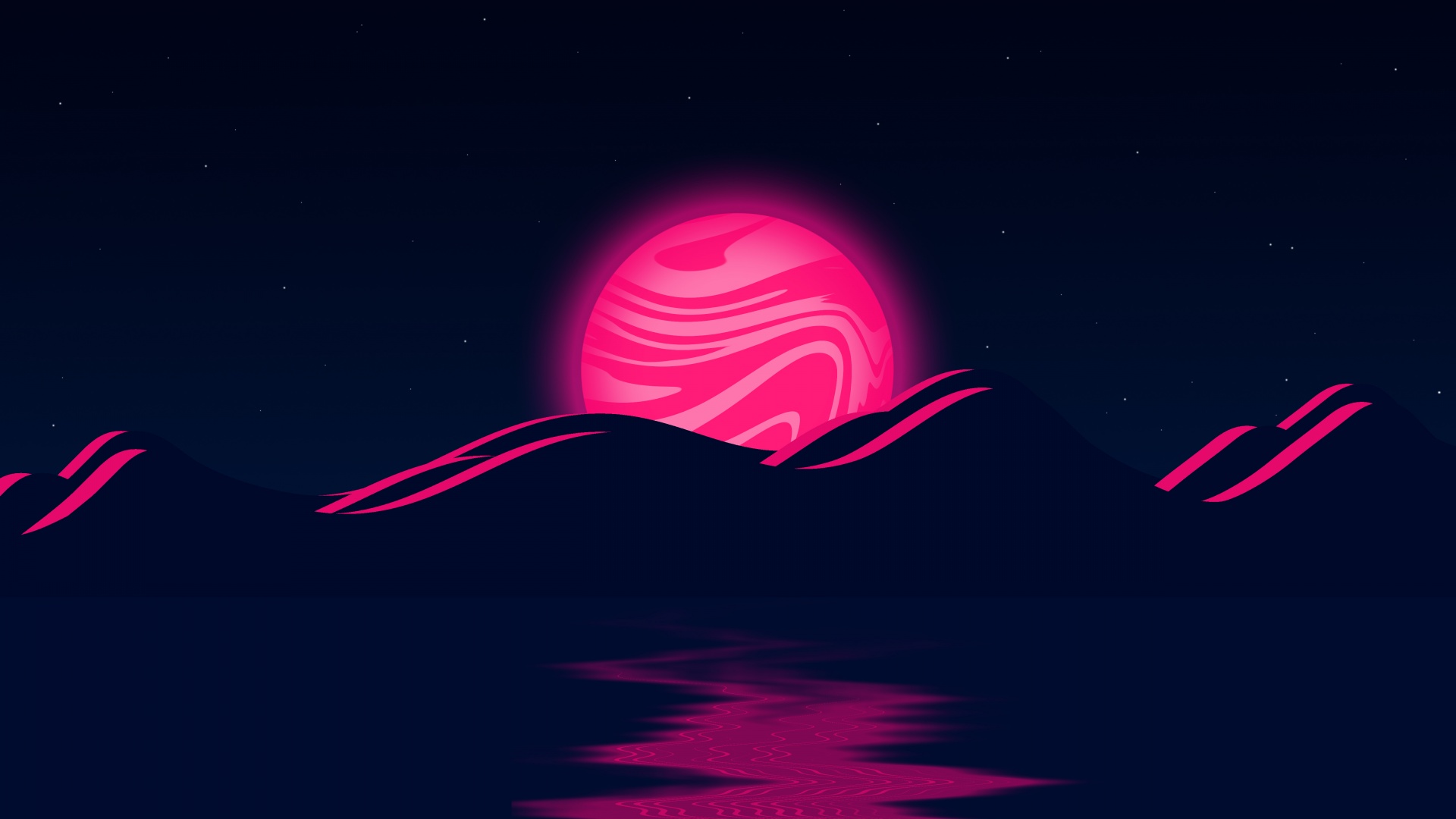 Neon Moon Art Wallpapers