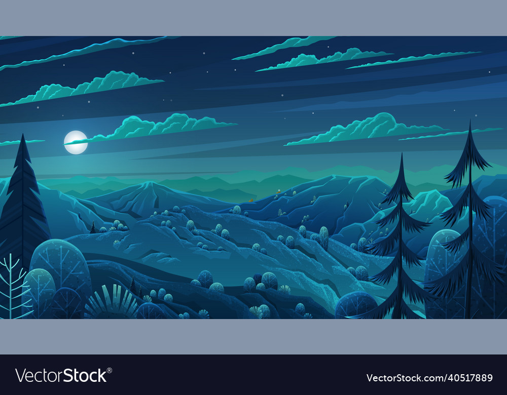 Night Landscape Vector Wallpapers