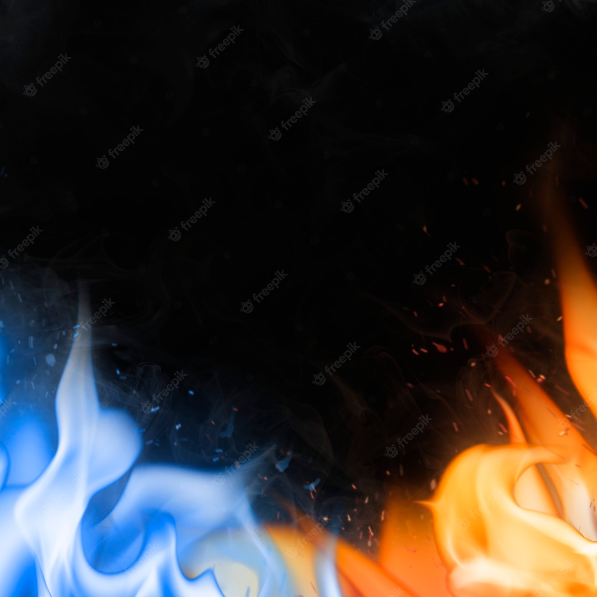 Orange And Blue Fire And Ice Gradient Wallpapers