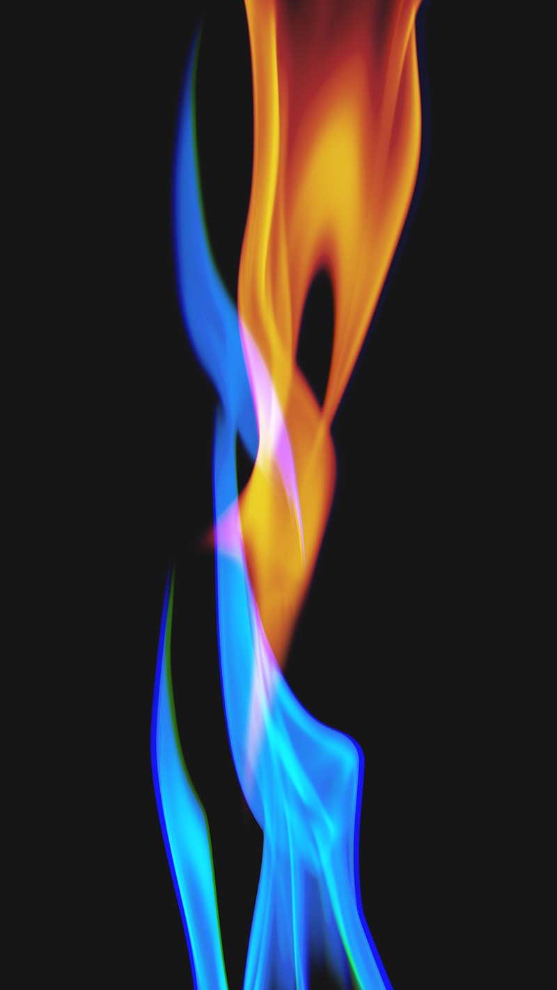 Orange And Blue Fire And Ice Gradient Wallpapers