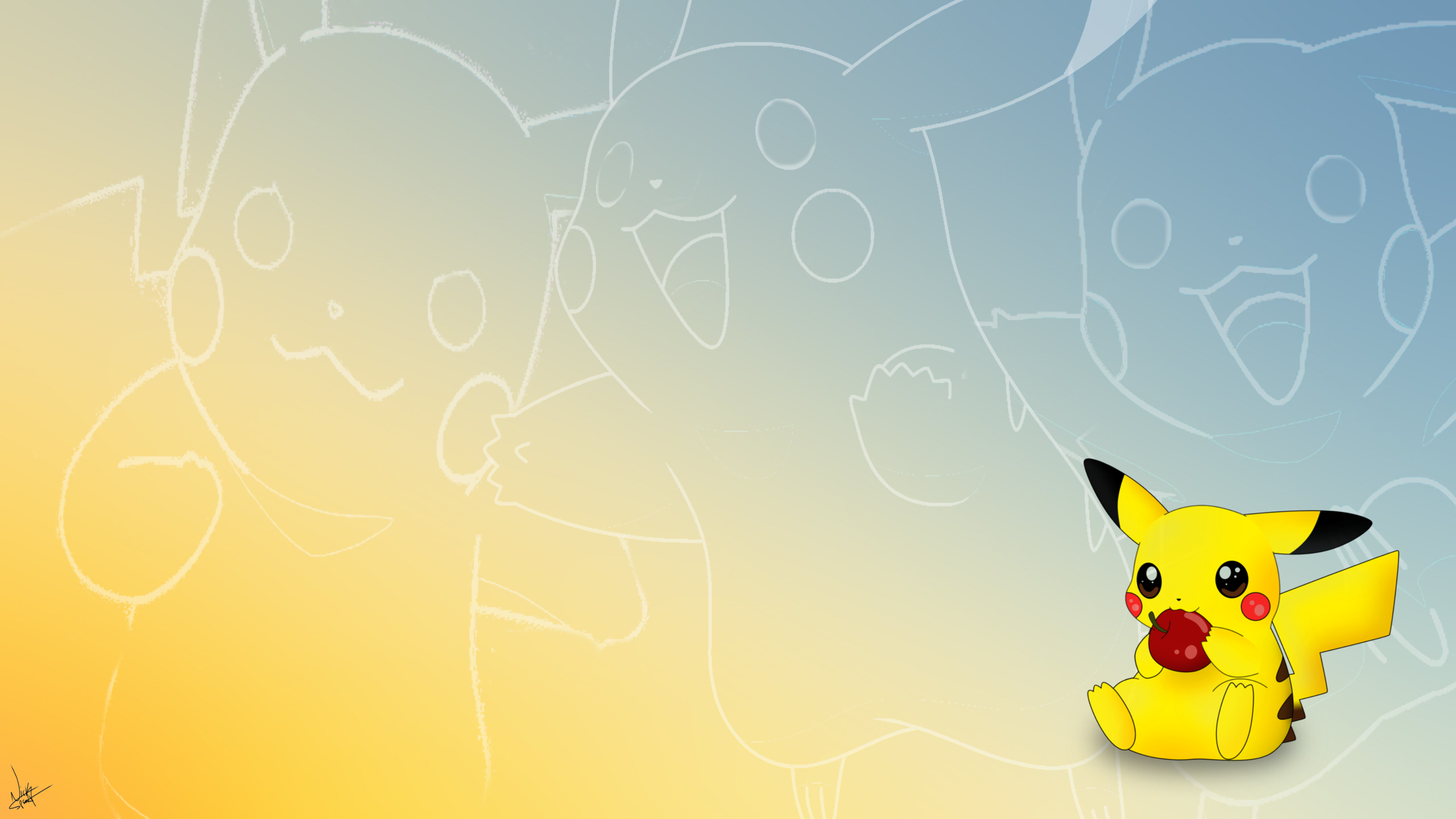 Pikachu Minimalist PokeMon Wallpapers