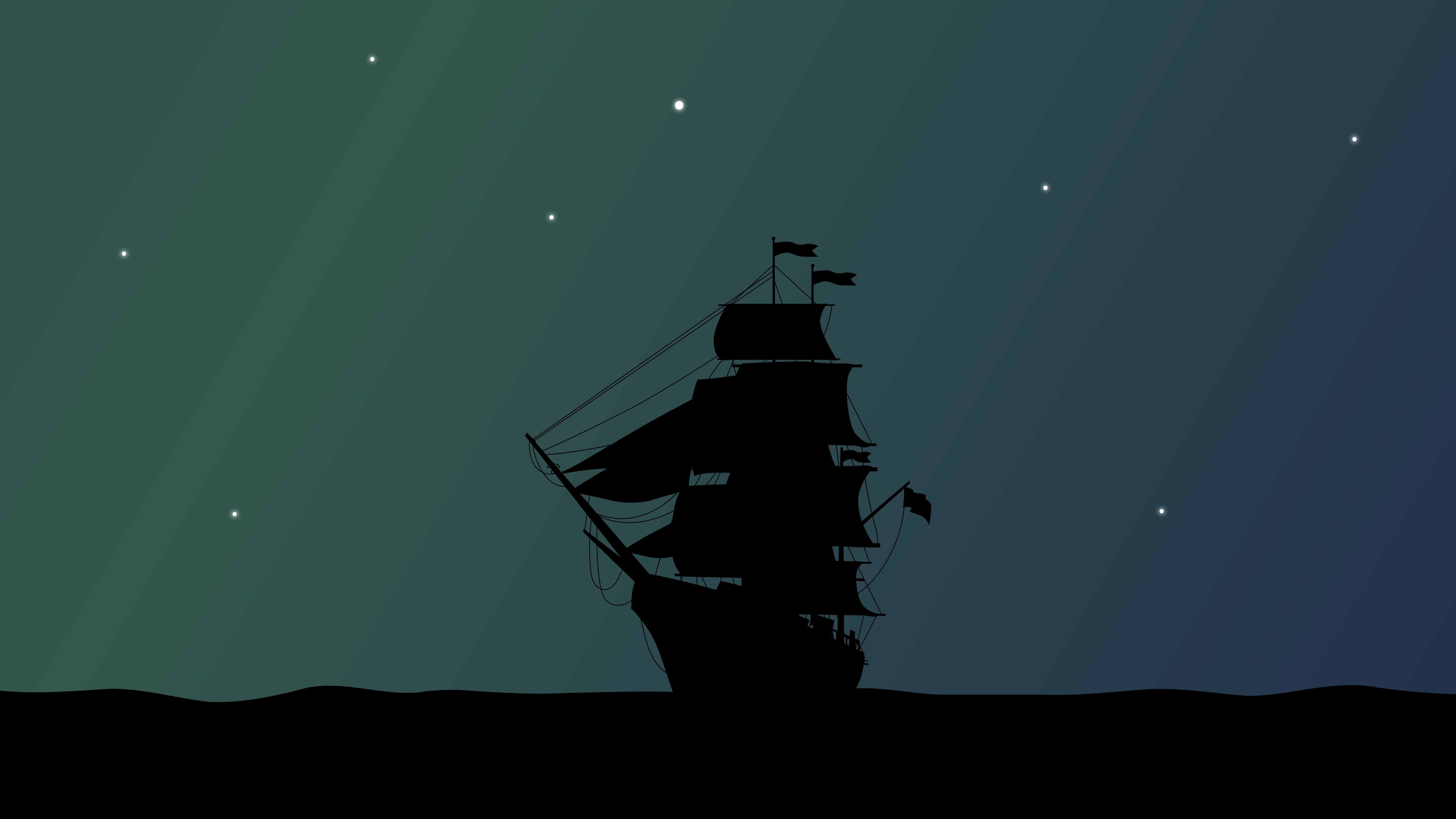 Pirate Ship Minimal Wallpapers