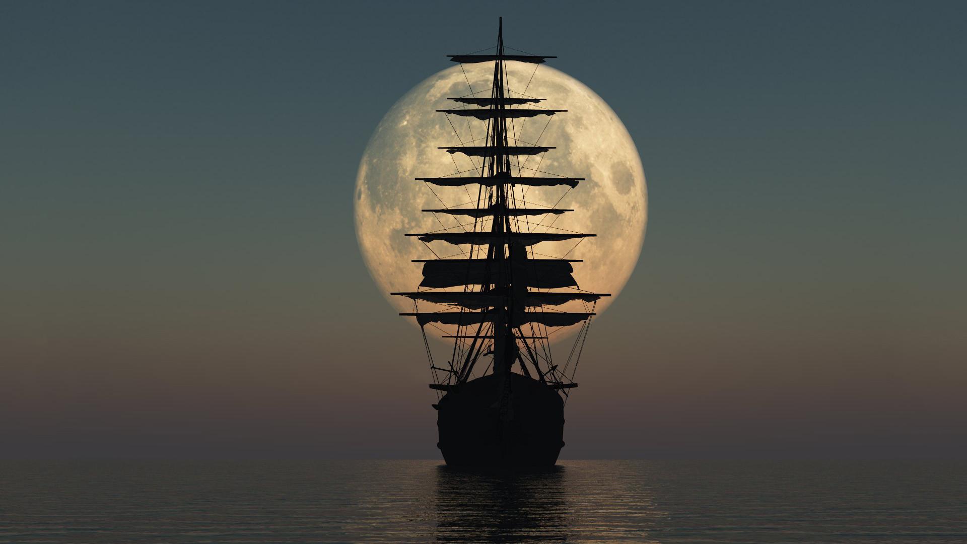 Pirate Ship Minimal Wallpapers