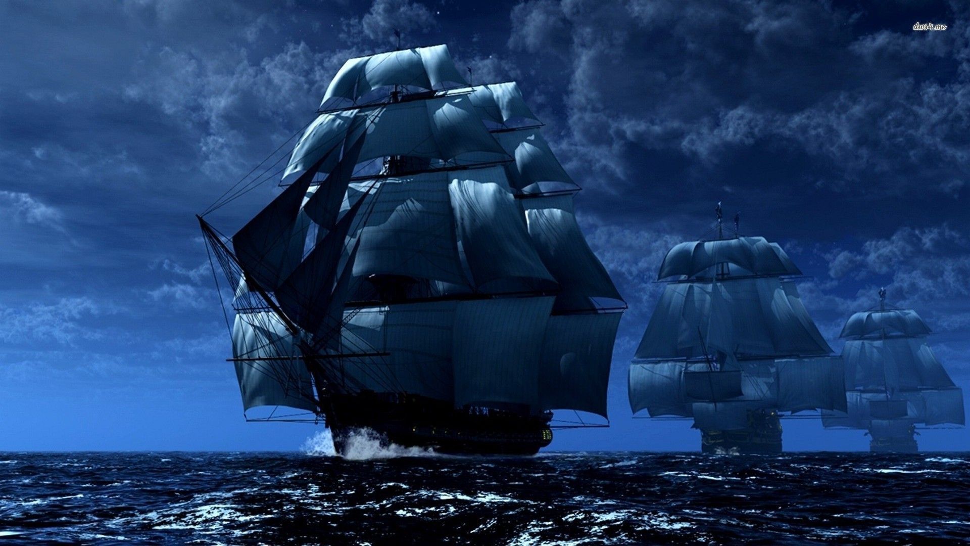 Pirate Ship Minimal Wallpapers