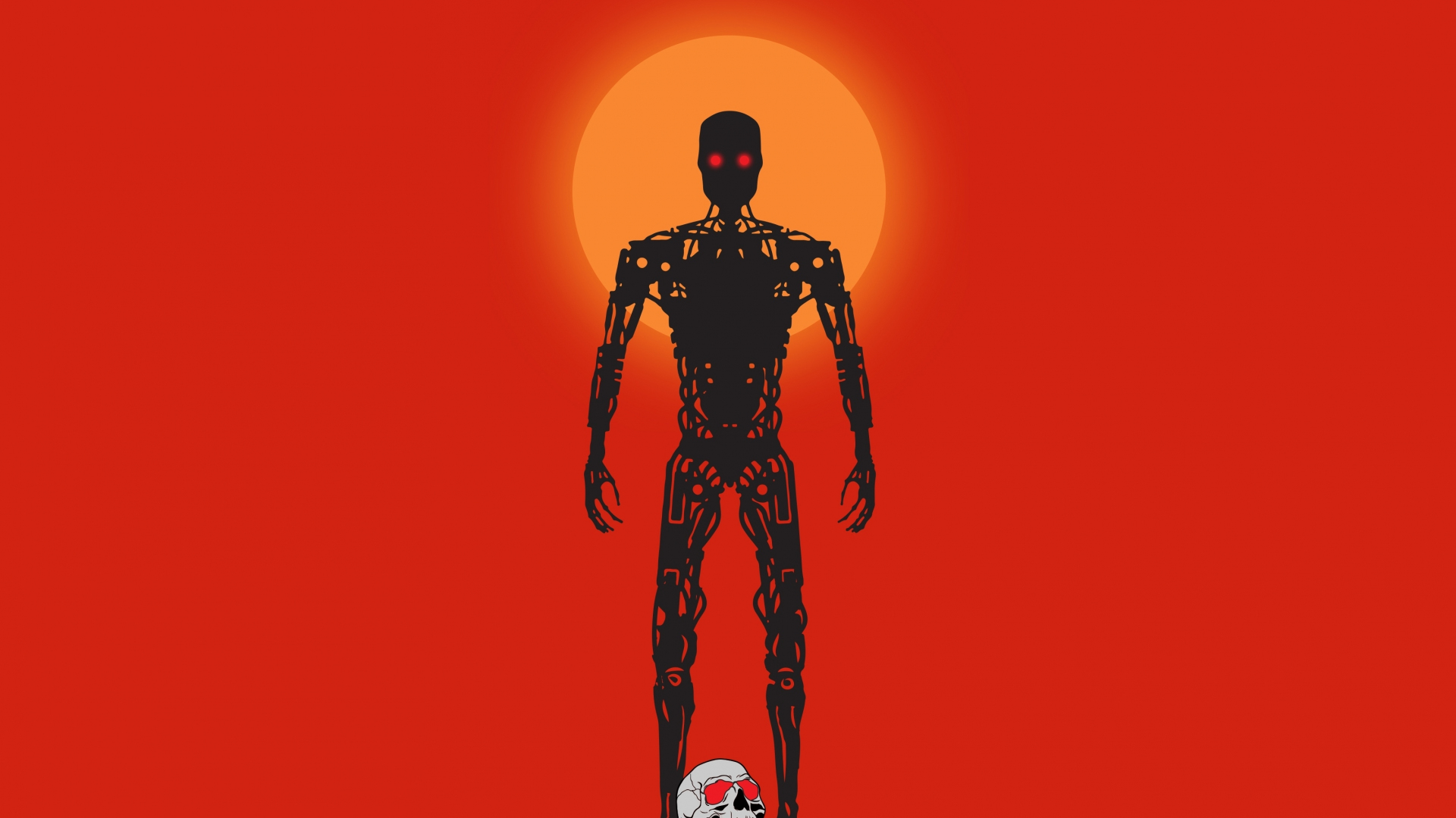 Robot Red Minimal Wallpapers