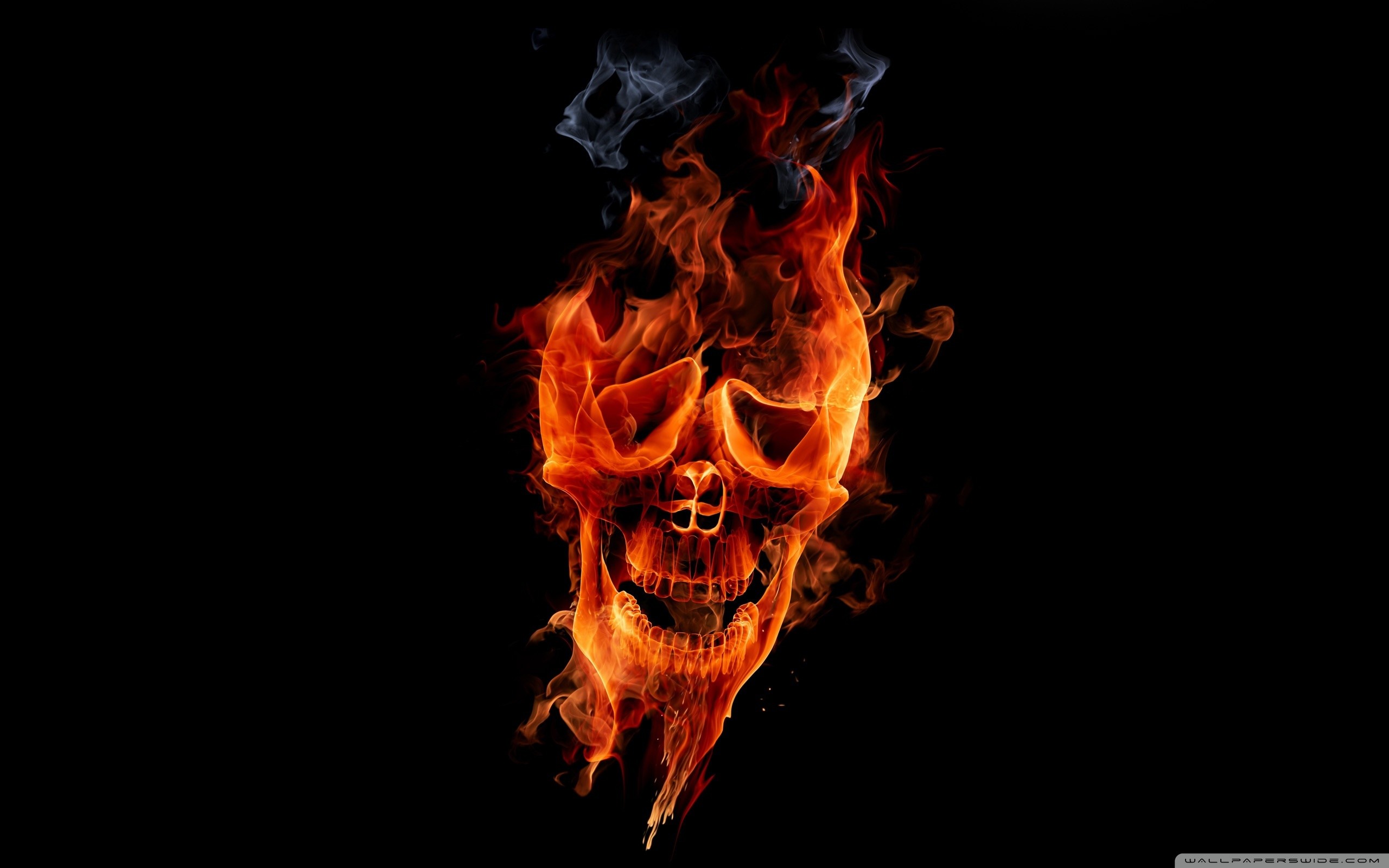 Skull Fire Minimal Wallpapers