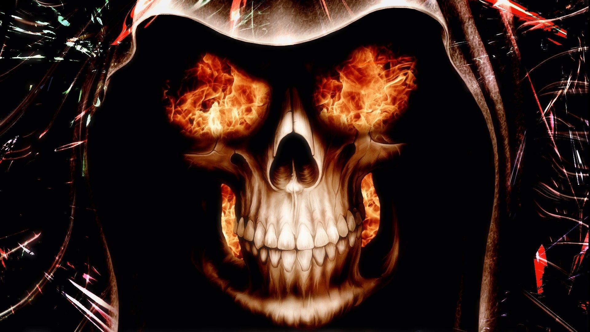 Skull Fire Minimal Wallpapers