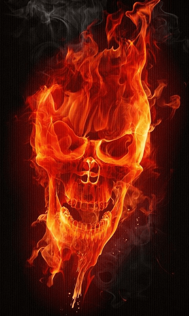 Skull Fire Minimal Wallpapers