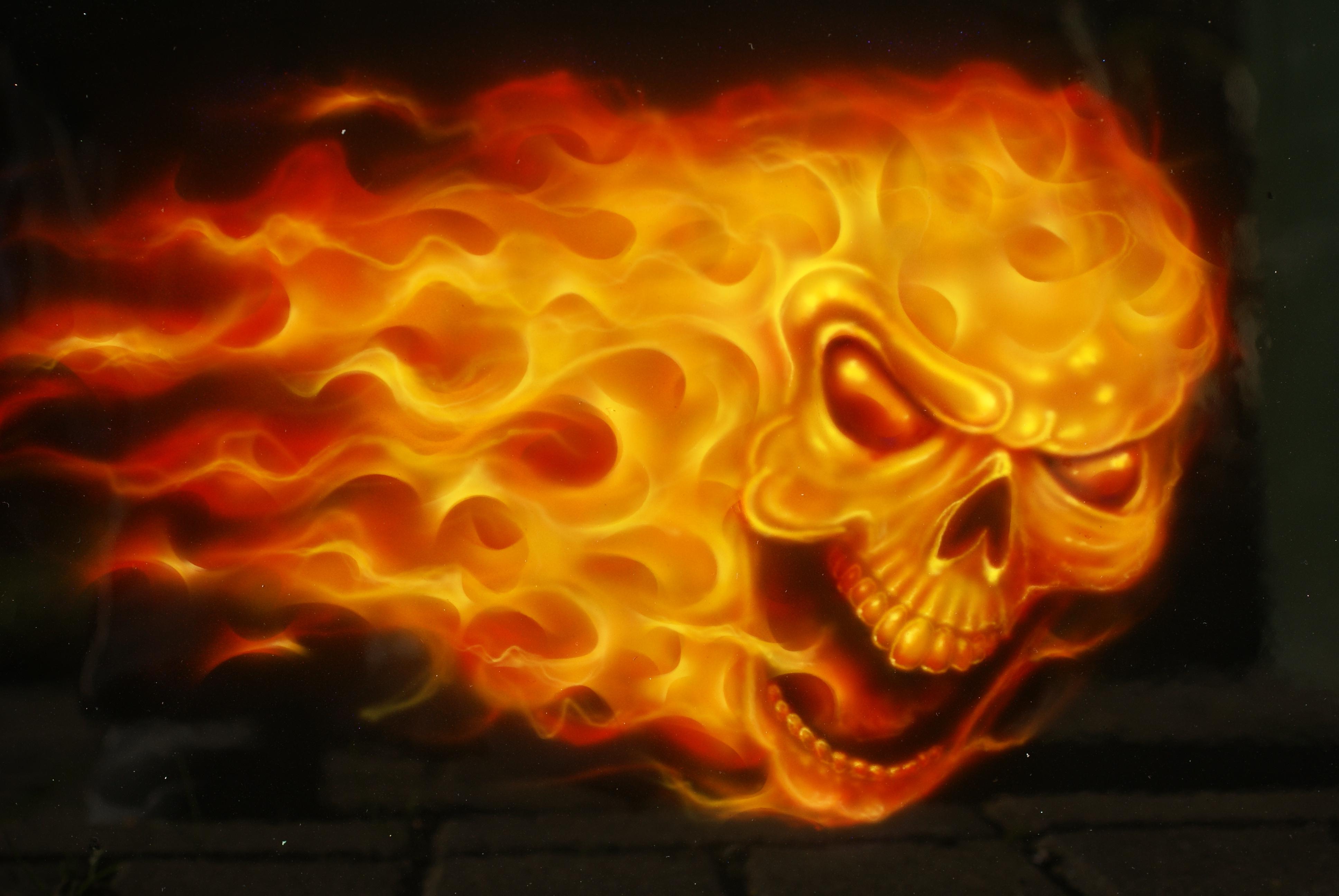 Skull Fire Minimal Wallpapers