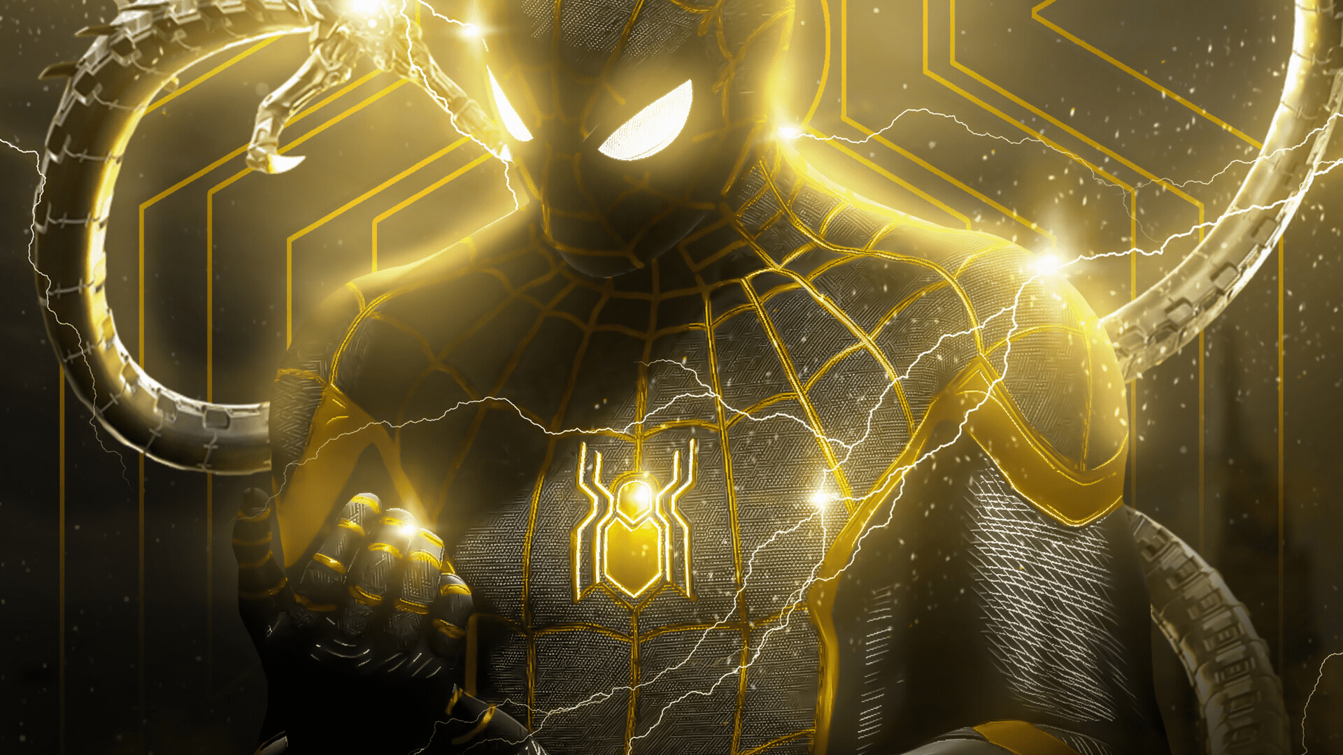 Spider-Man Gold Black Suit Wallpapers