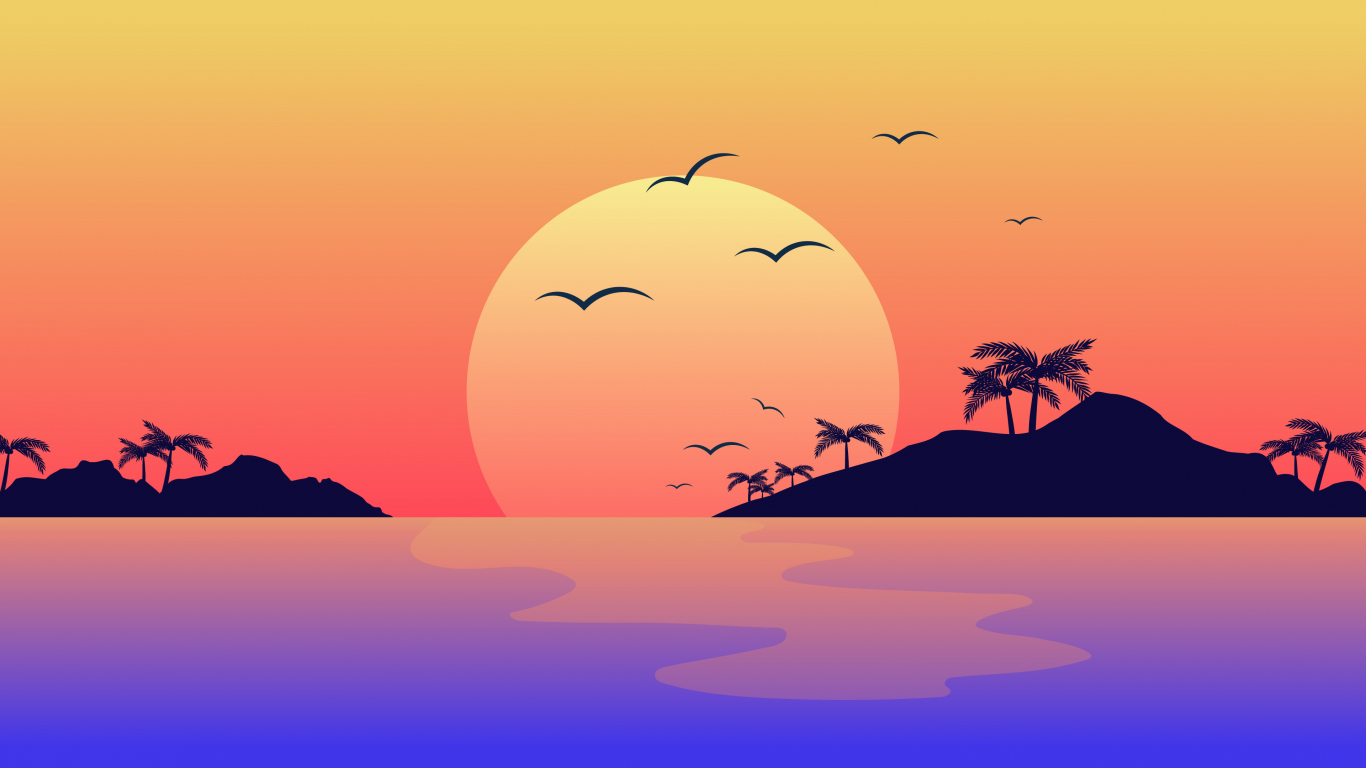 Sunset Scenery Minimal Wallpapers