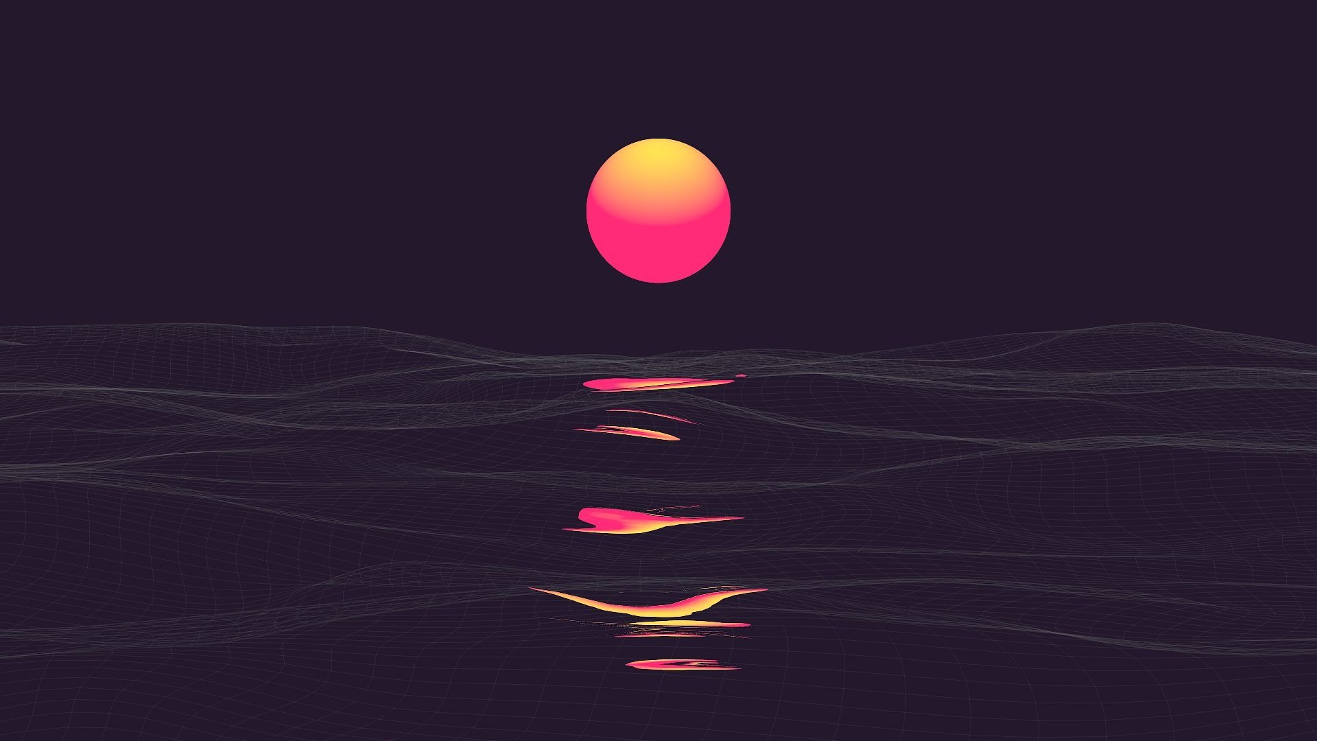 Sunset Sea Outrun Wallpapers