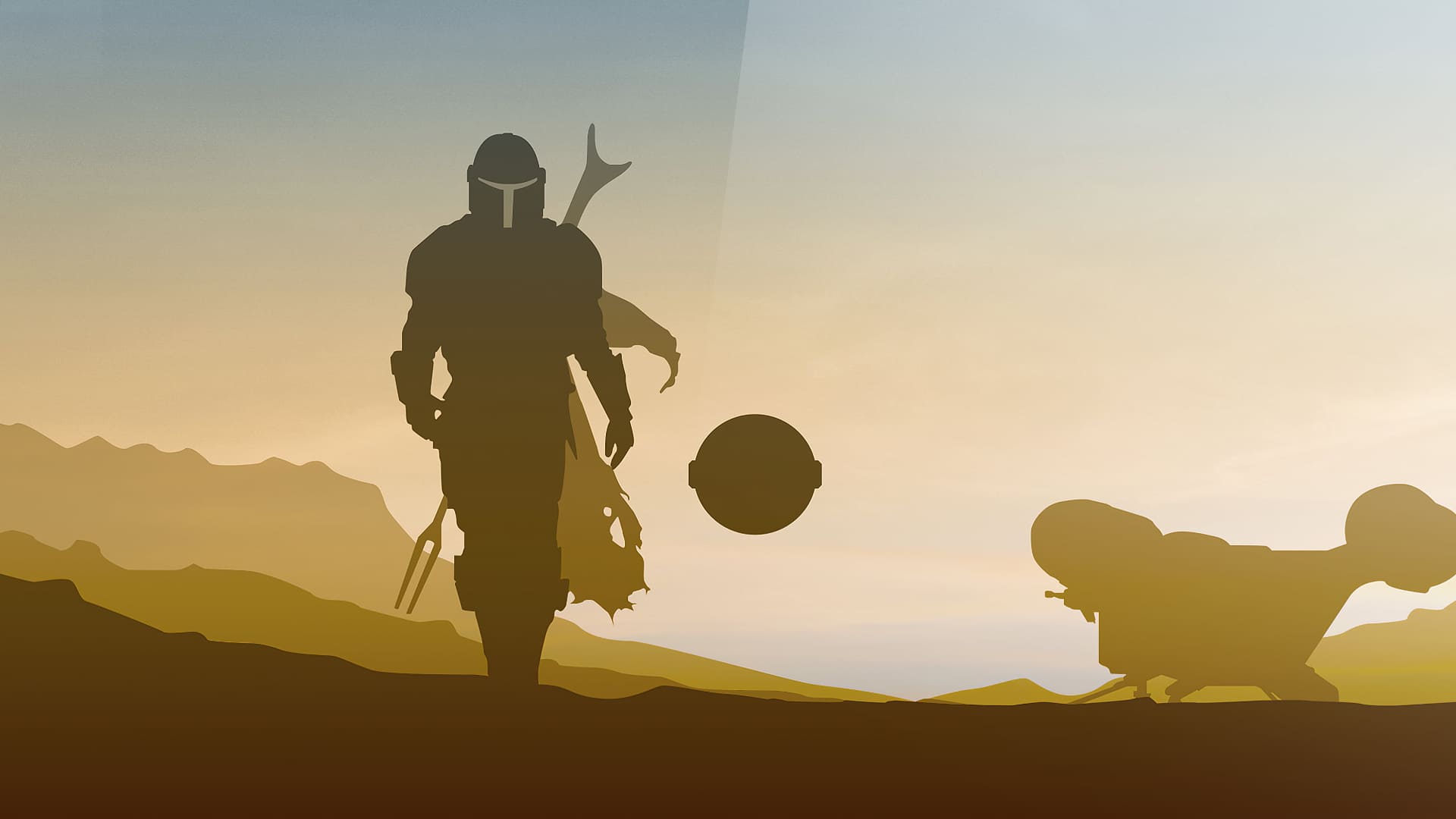 The Mandalorian Minimal Mask Wallpapers