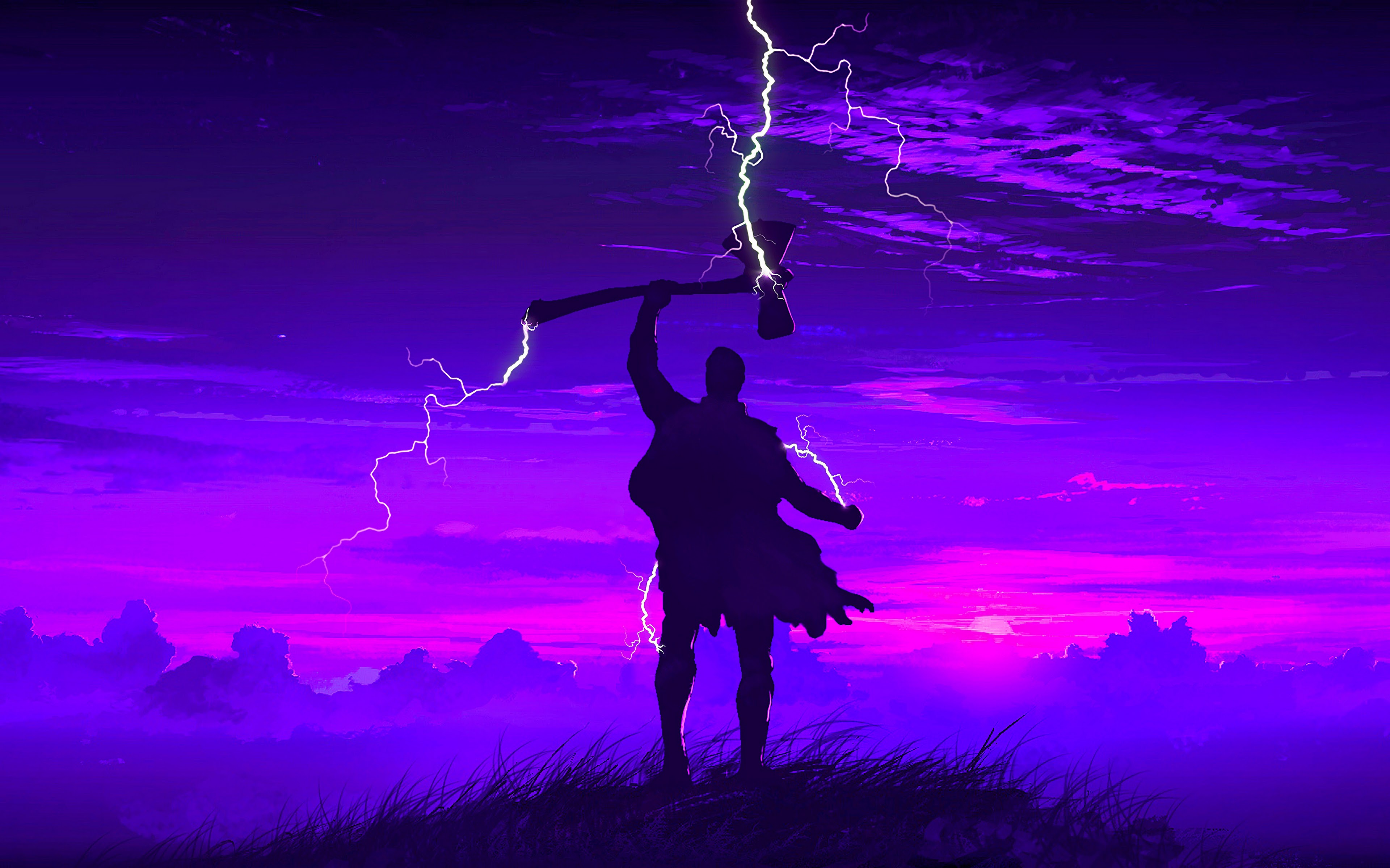 Thor Minimal 4K 2021 Art Wallpapers