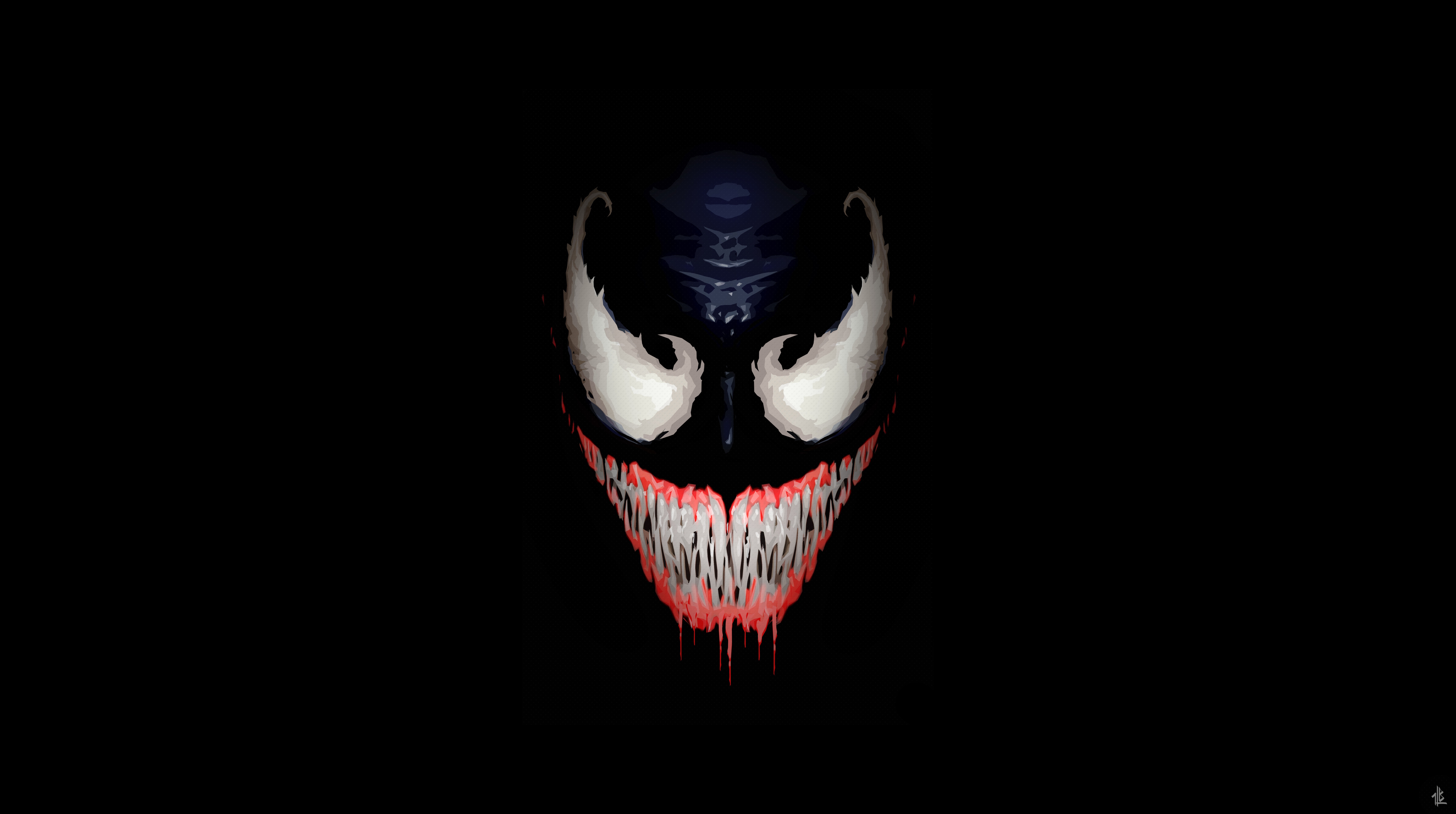 Venom Minimal Design 5K Wallpapers