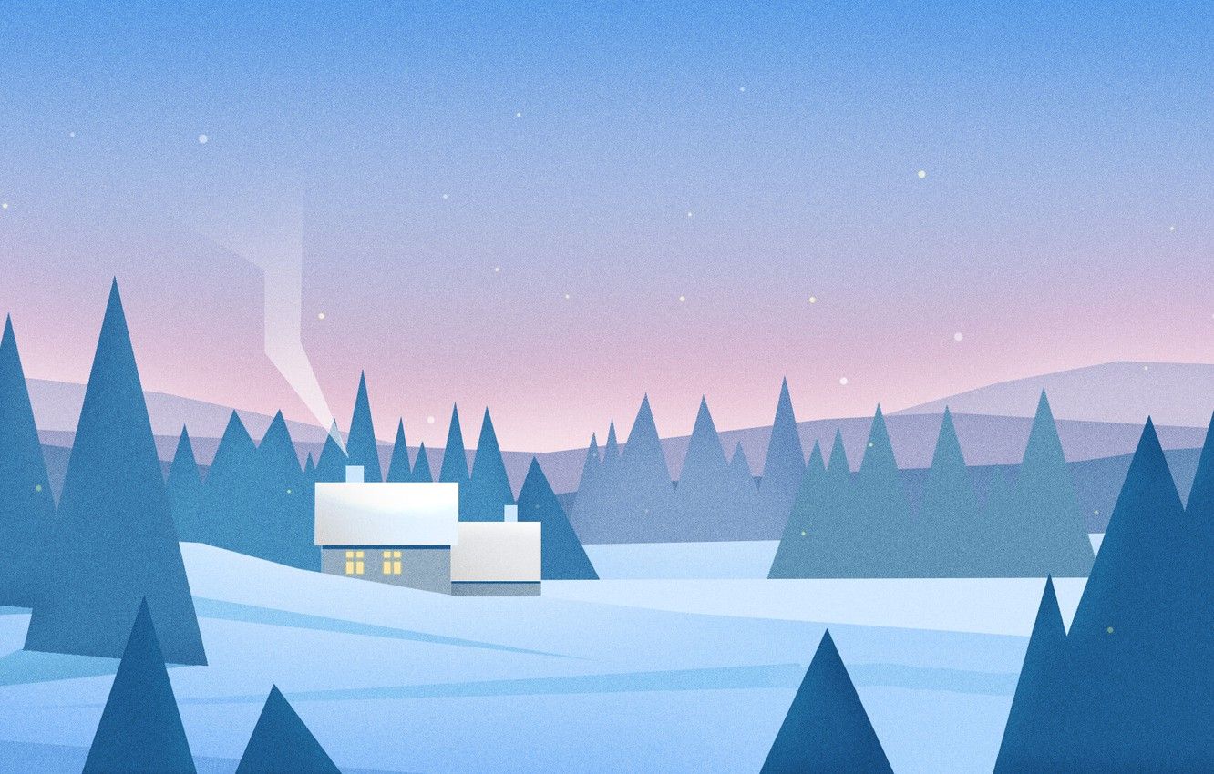 Winter Night Minimalist 4K Wallpapers