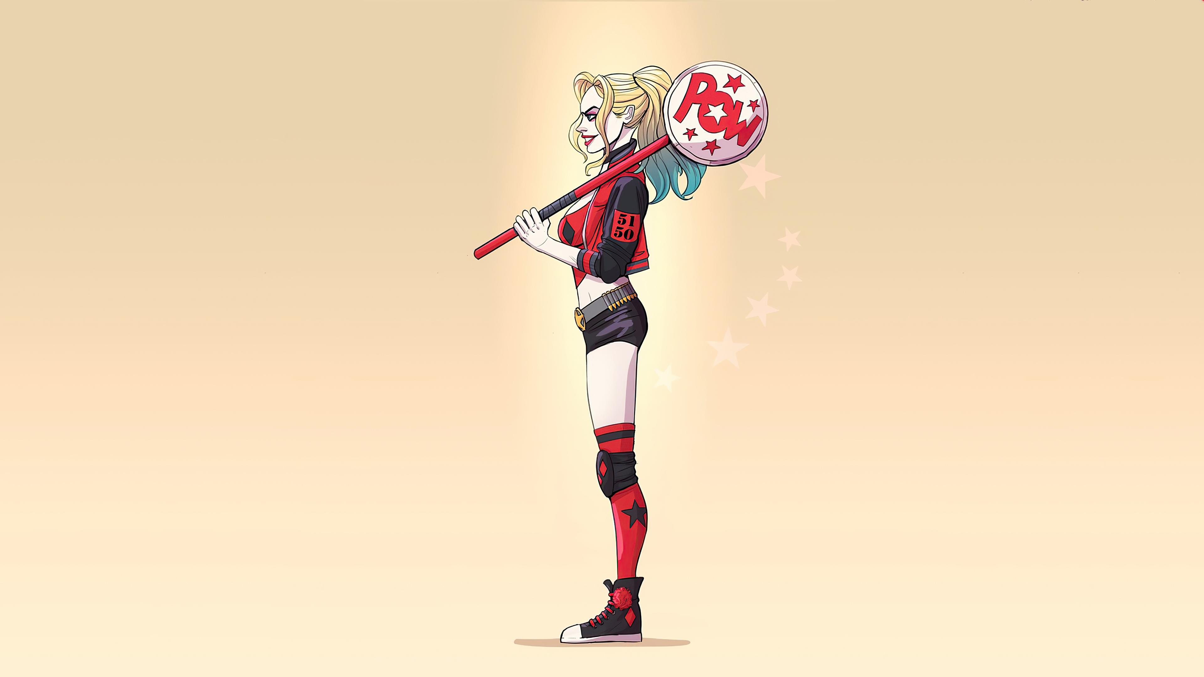 4K Harley Quinn Minimal Art Wallpapers