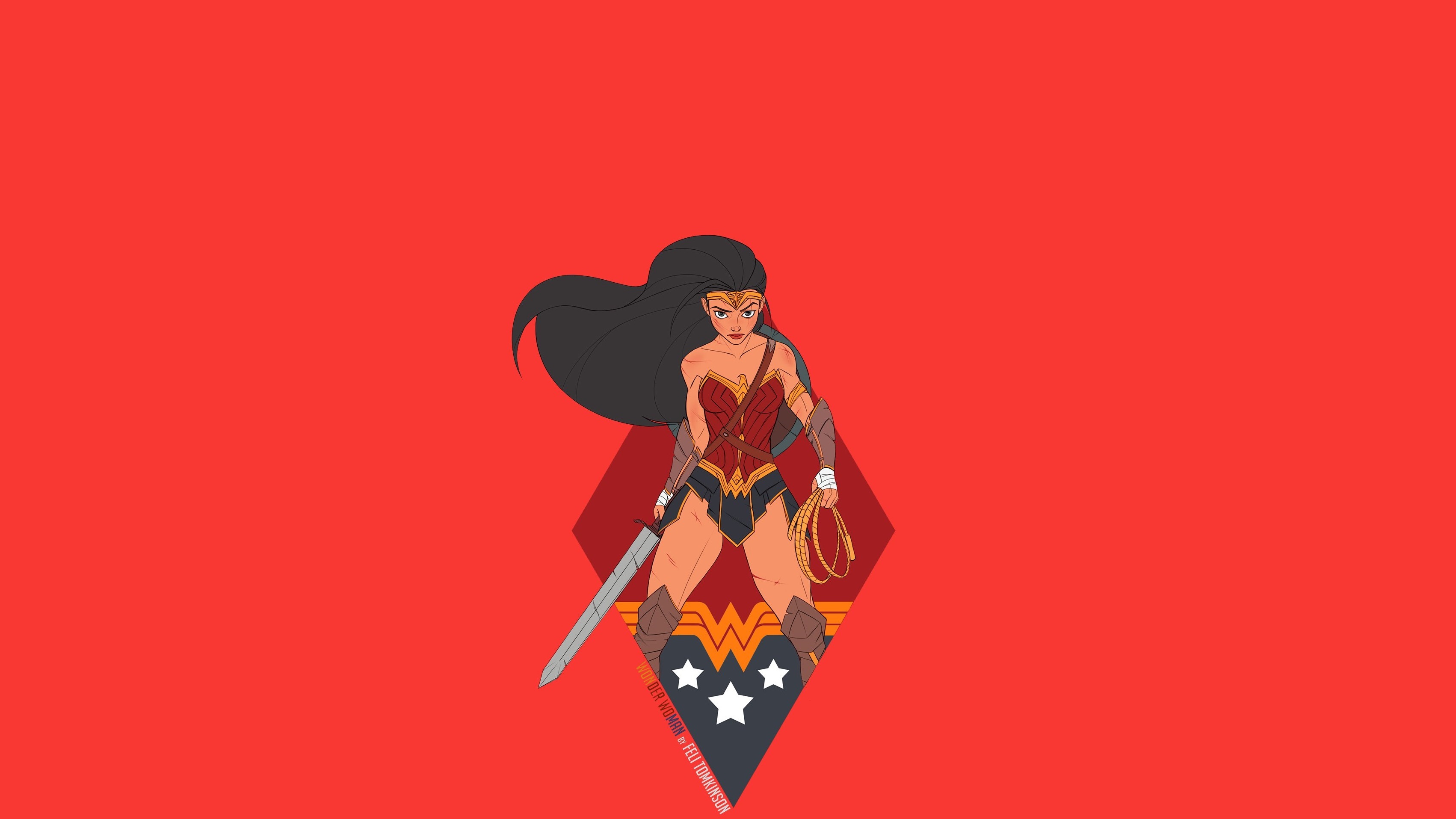 4K Wonder Woman Minimalism 2020 Wallpapers