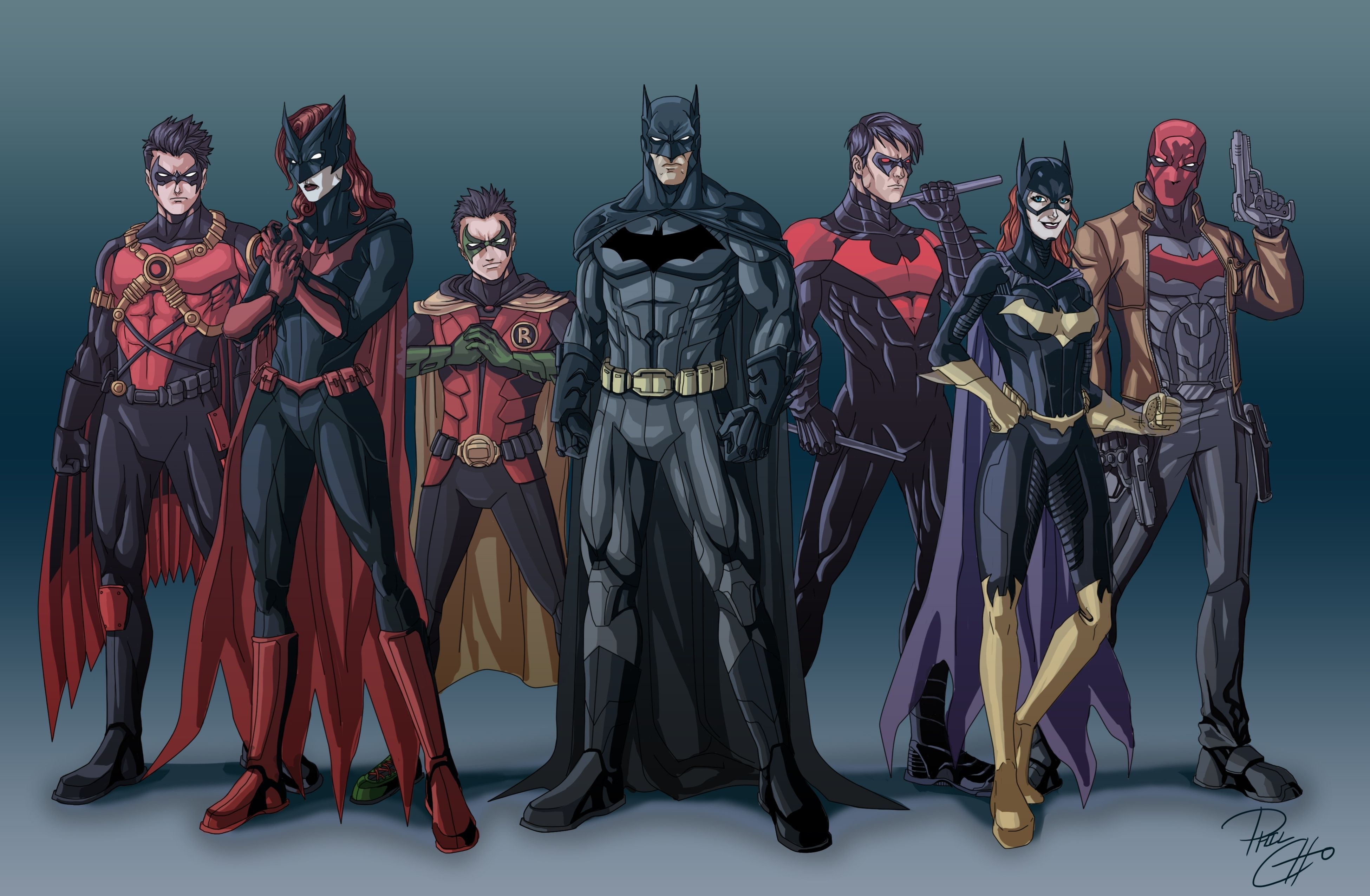 Batman And His Team Digital Wallpapers