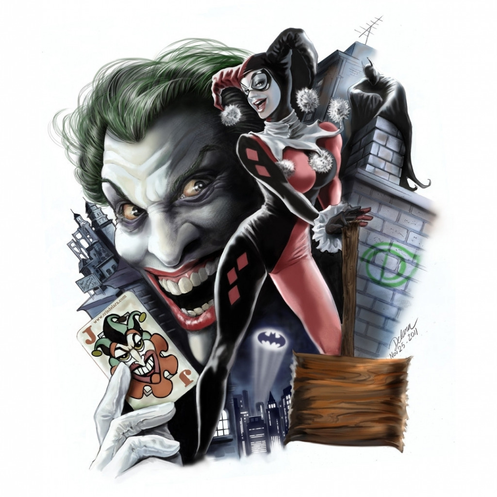 Batman And Joker Face Art Wallpapers