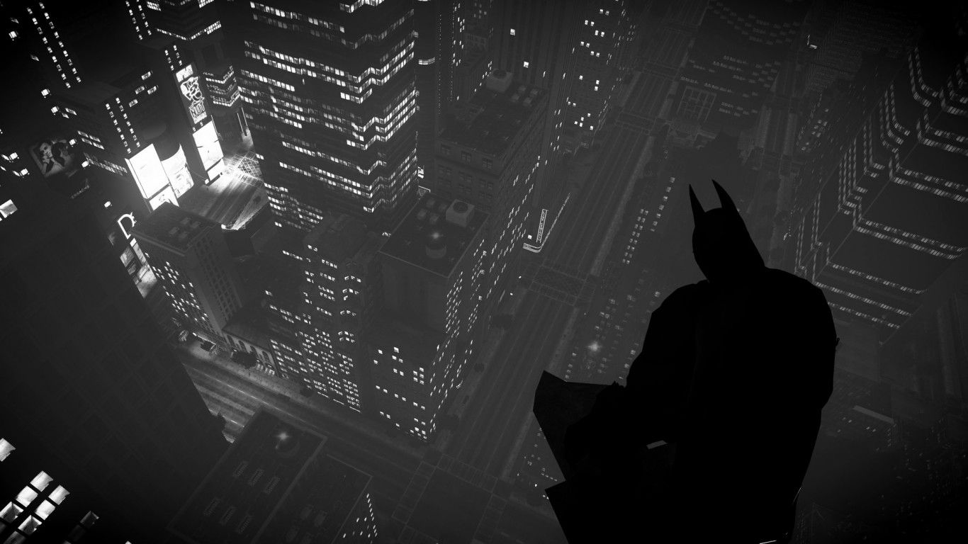 Batman Logo Over Gotham City Wallpapers