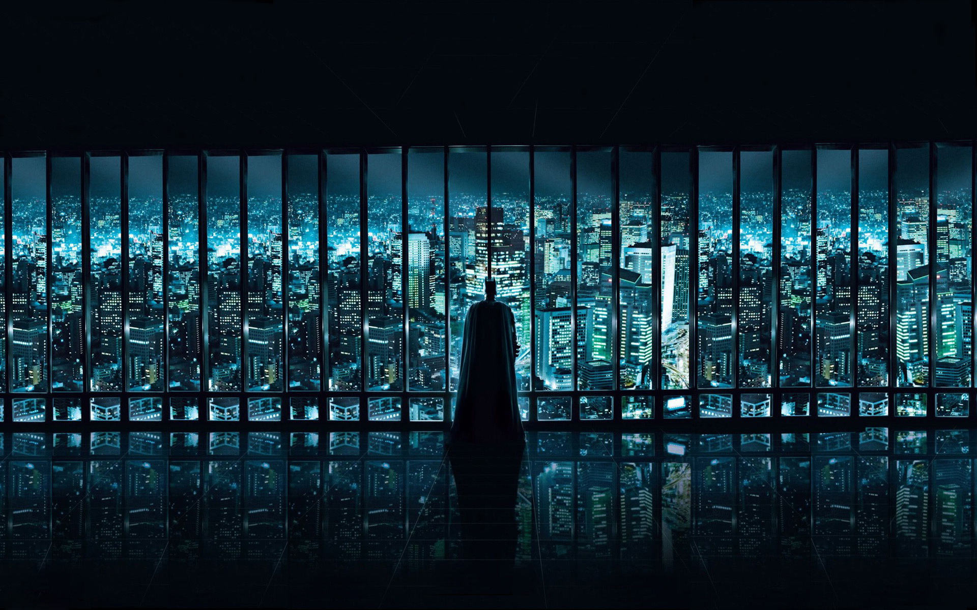 Batman Logo Over Gotham City Wallpapers