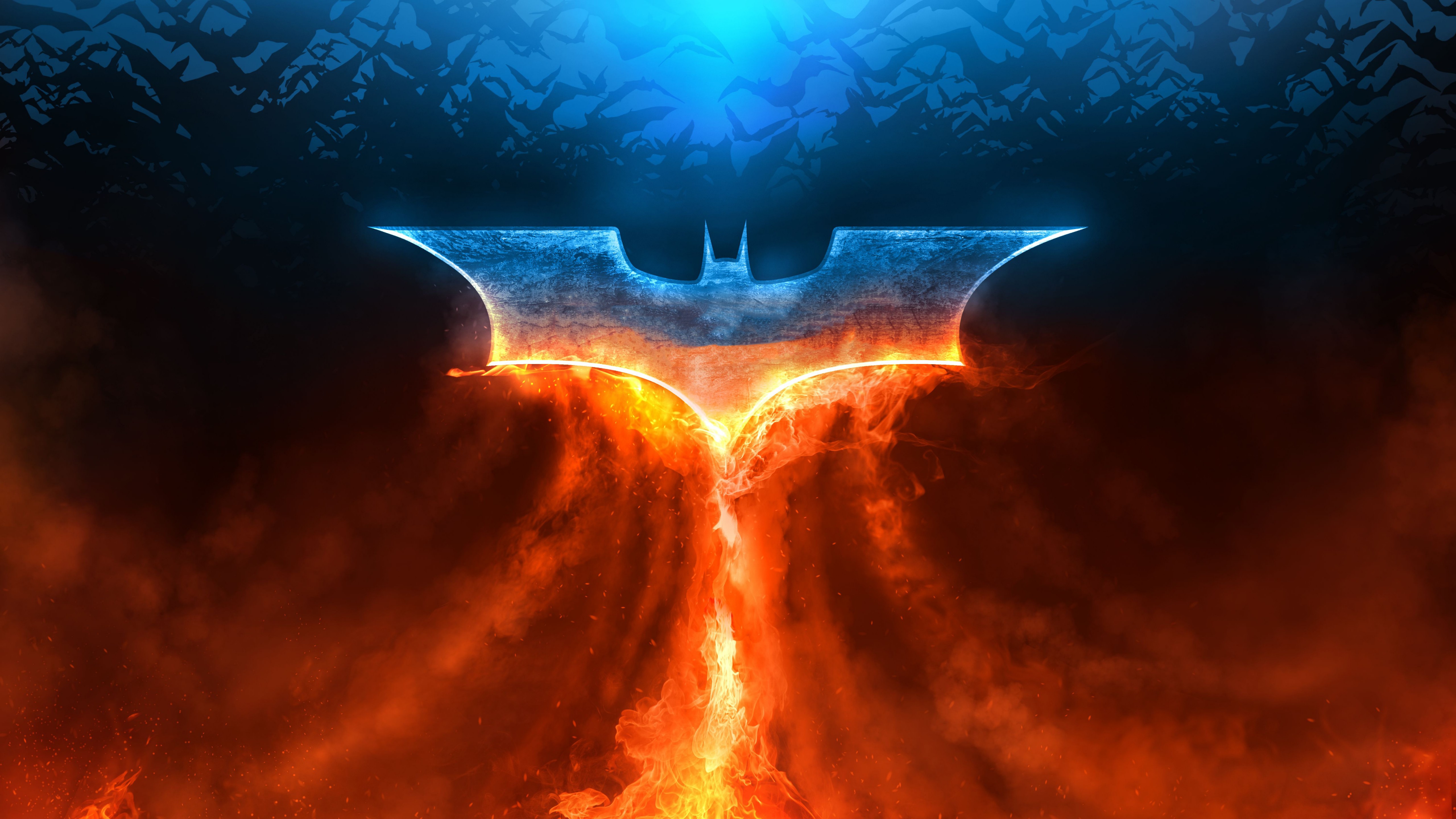 Batman Logo Over Gotham City Wallpapers