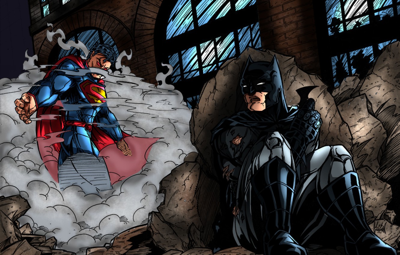 Batman On Batcyle Vs Superman Wallpapers