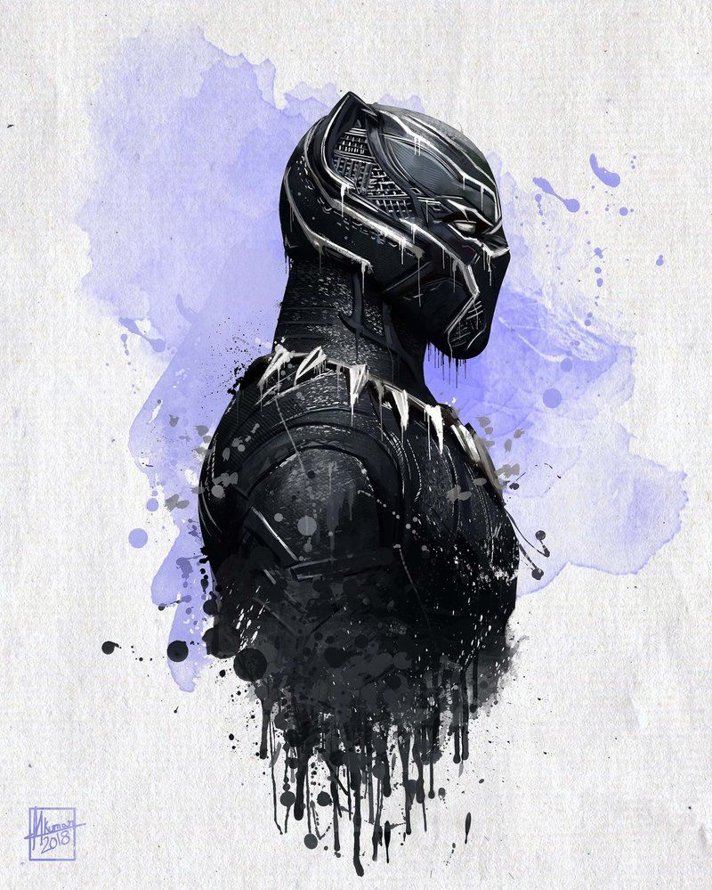 Black Panther Cool Digital Comic Art Wallpapers