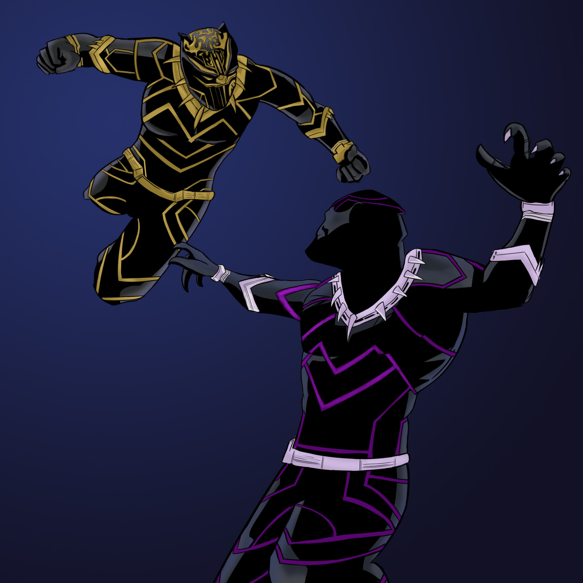 Black Panther Vs Killmonger Illustration Wallpapers