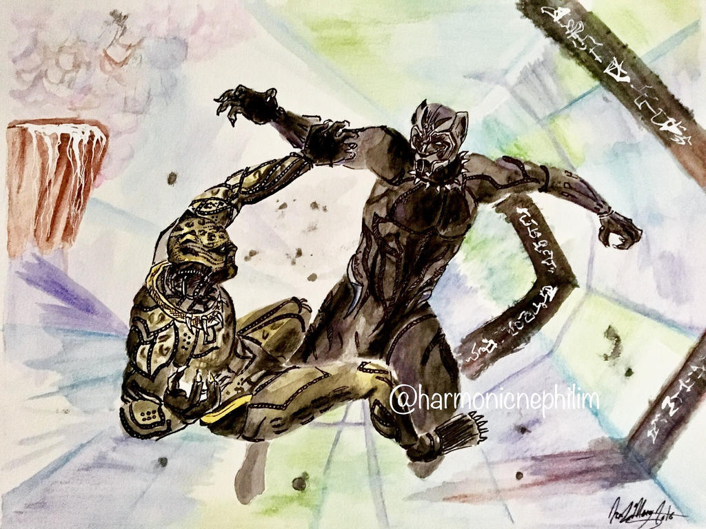 Black Panther Vs Killmonger Illustration Wallpapers