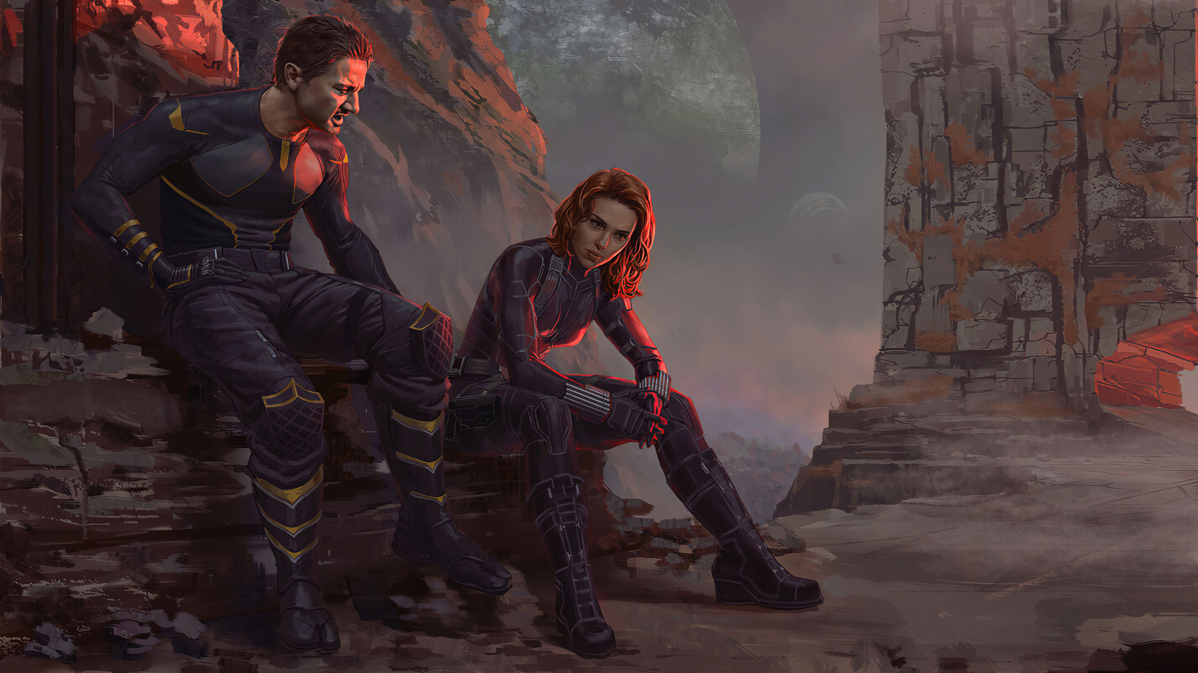 Black Widow Fight Artwork Wallpapers