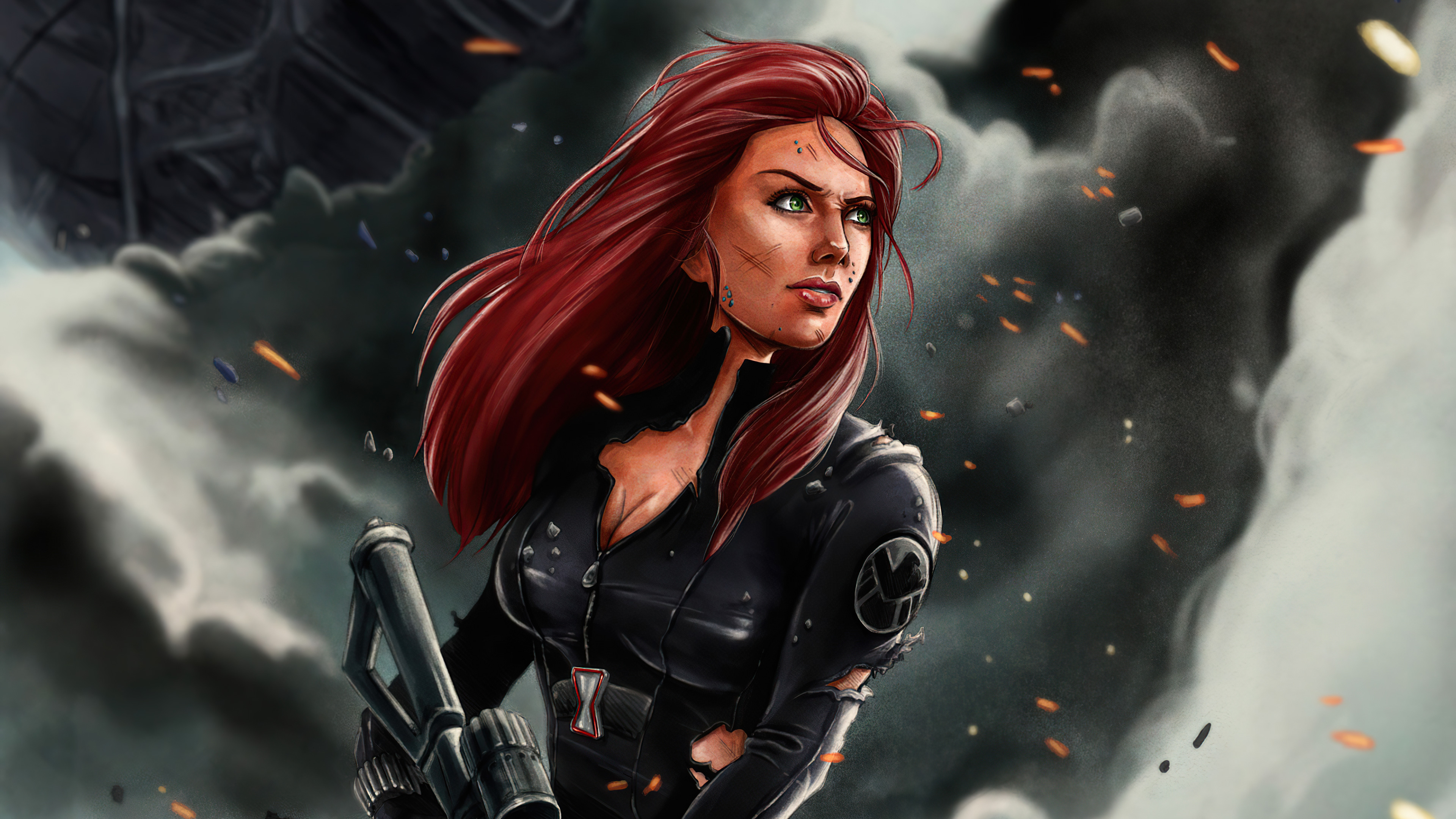 Black Widow Marvel Digital Draw Wallpapers