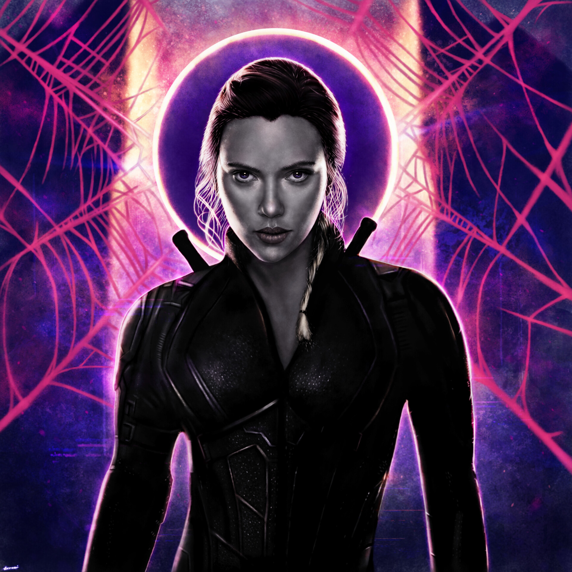 Black Widow Marvel Digital Draw Wallpapers