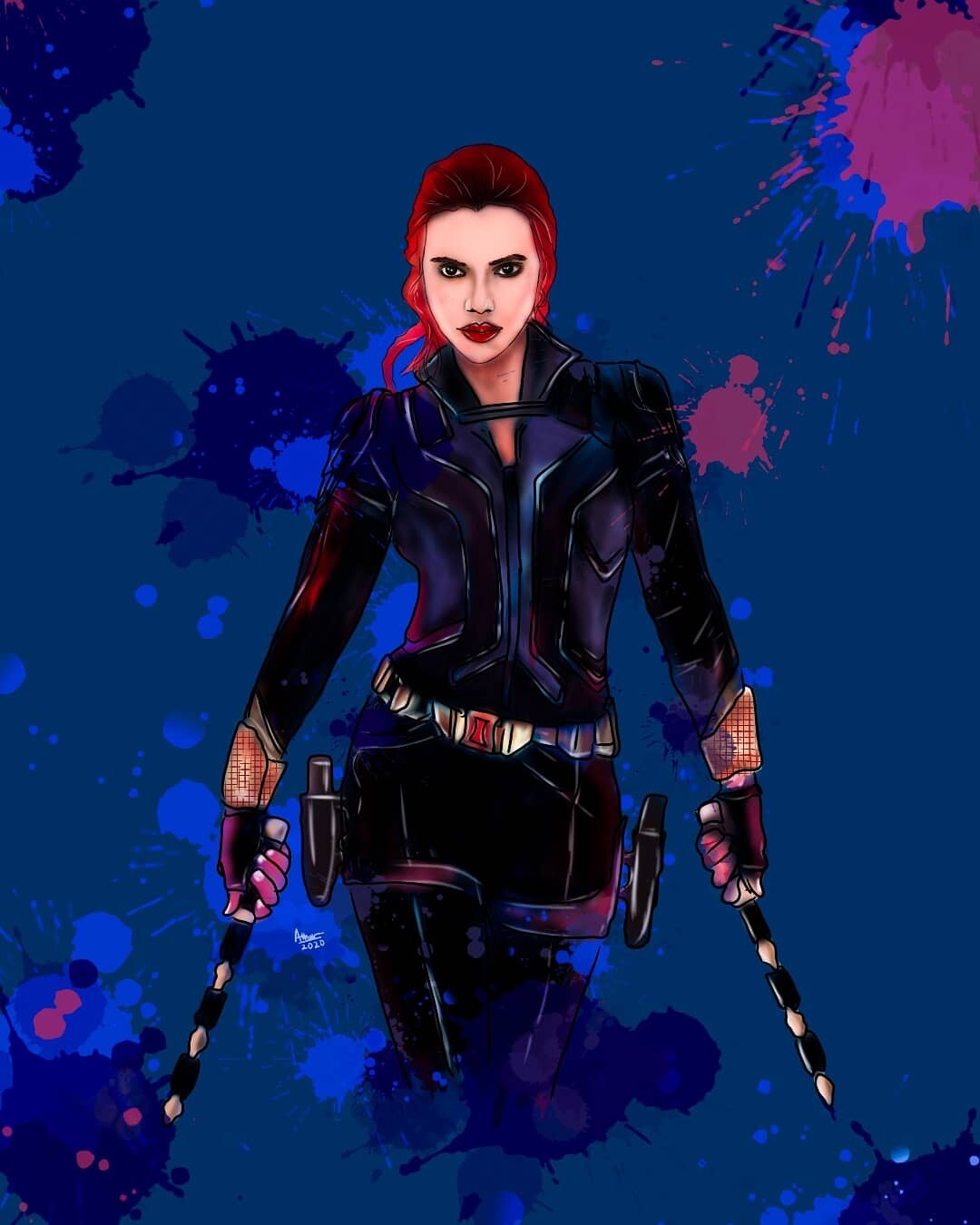 Black Widow Marvel Digital Draw Wallpapers