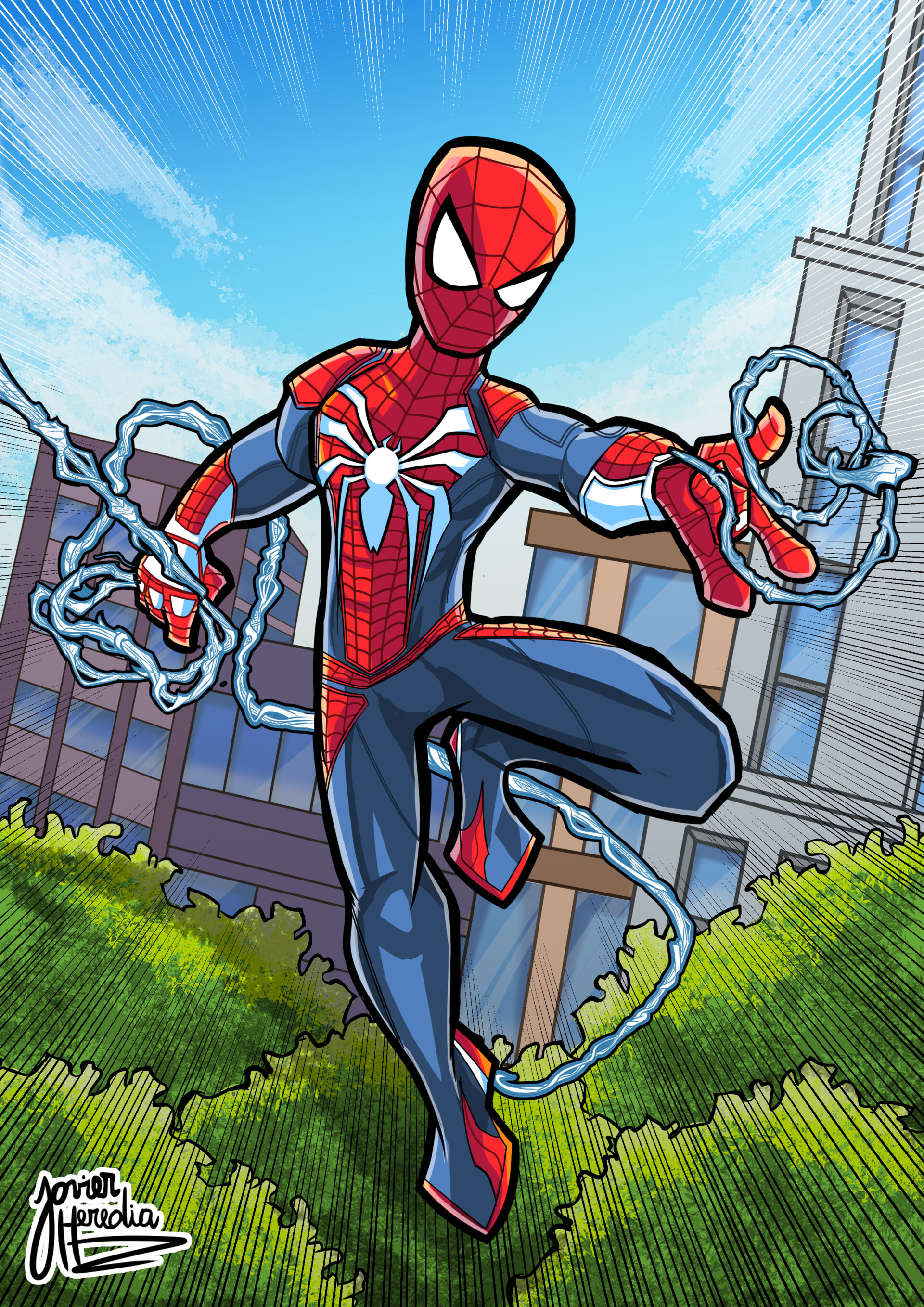 Blue Spiderman Artwork Wallpapers