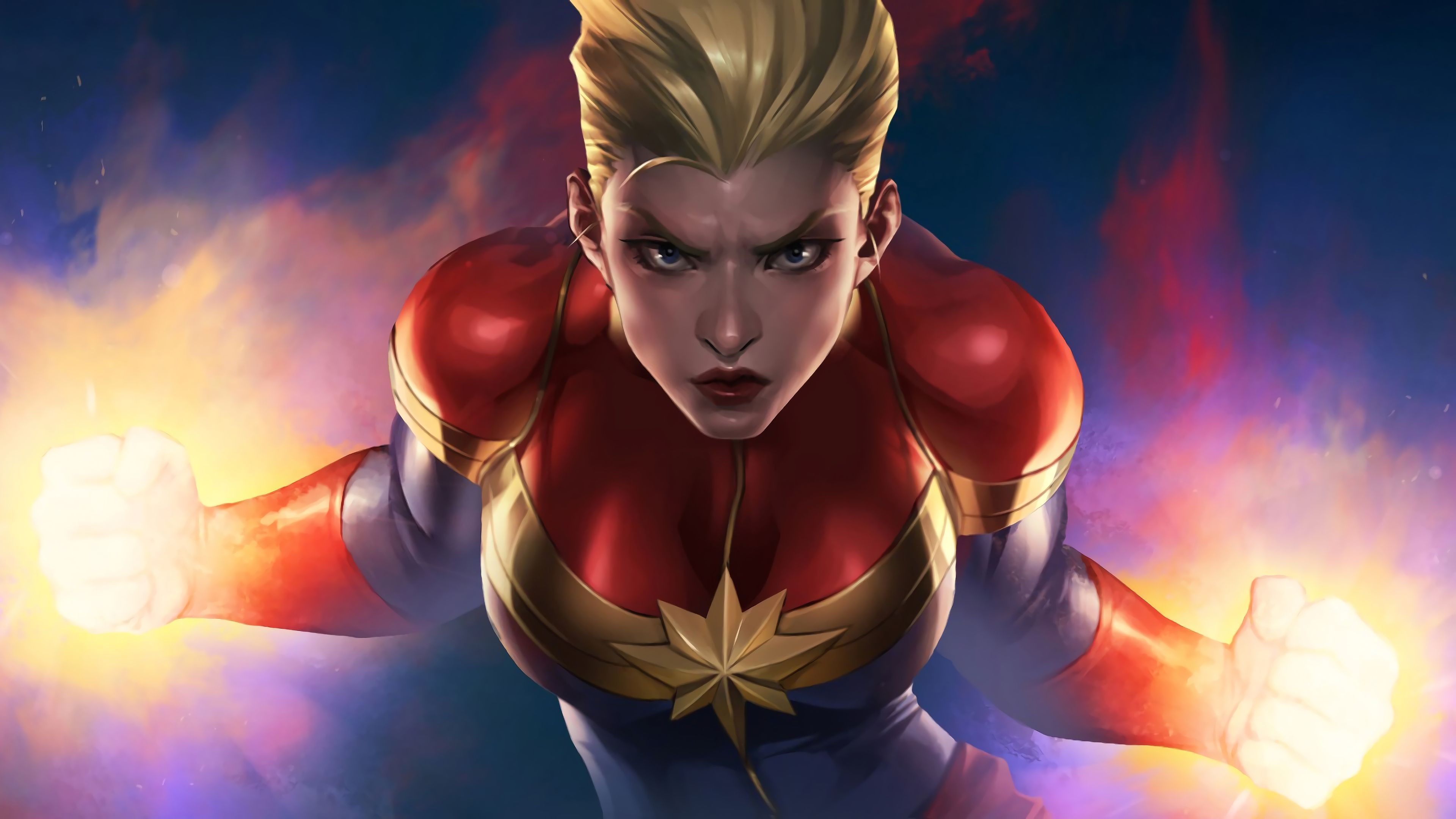 Captain Marvel 4K Cool 2021 Art Wallpapers