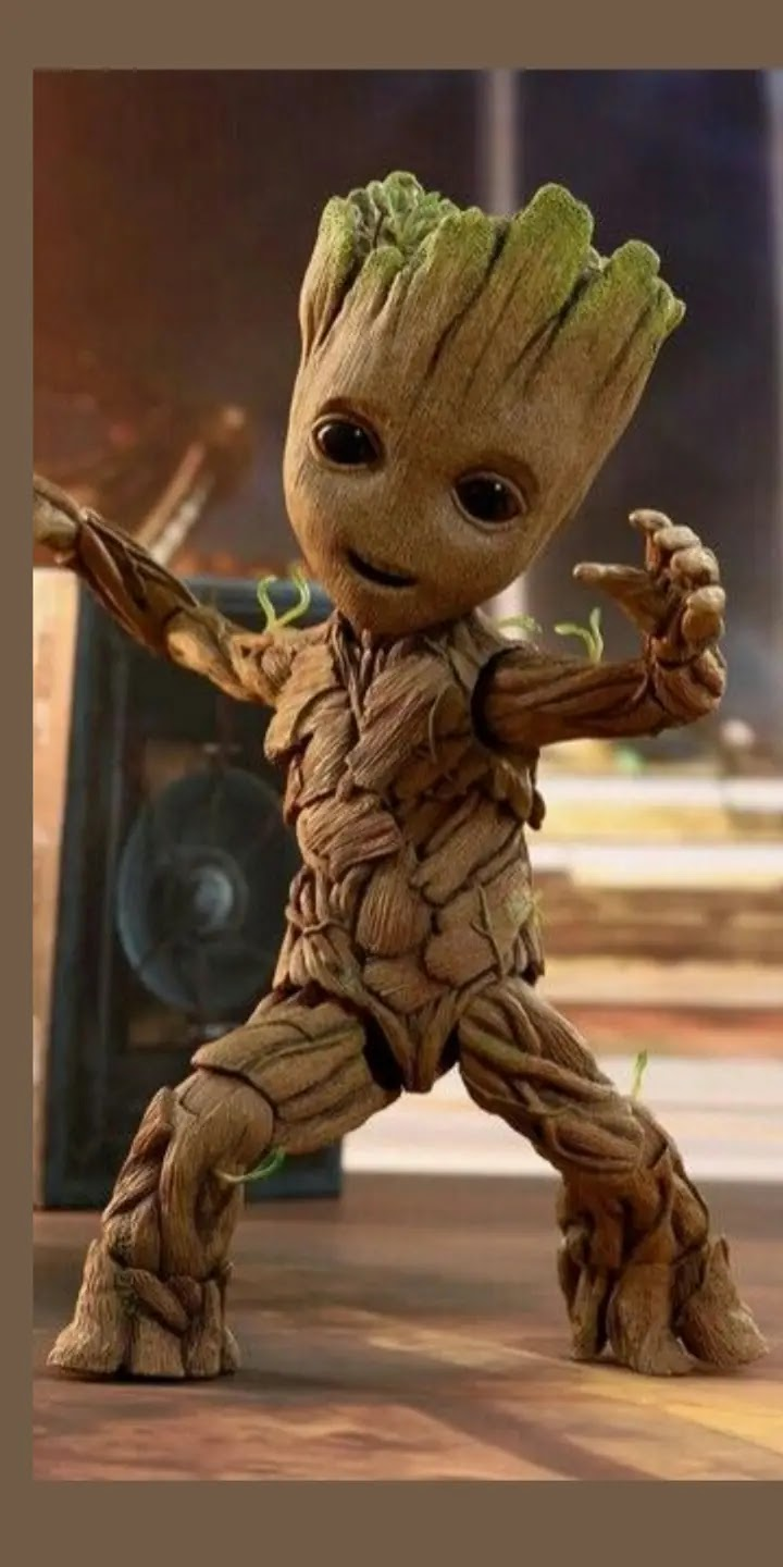 Cute Baby Groot In Suit 4K Wallpapers