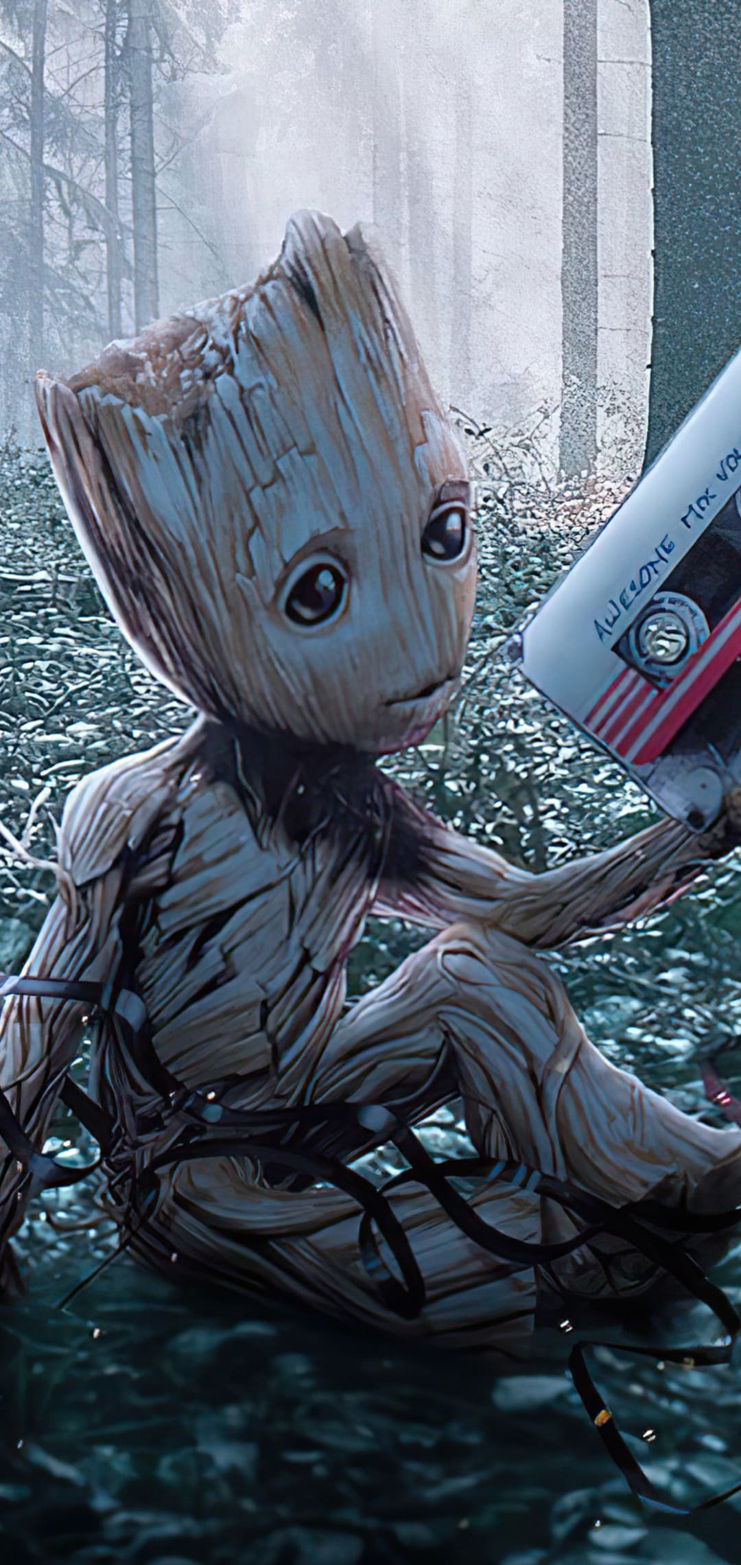 Cute Baby Groot In Suit 4K Wallpapers