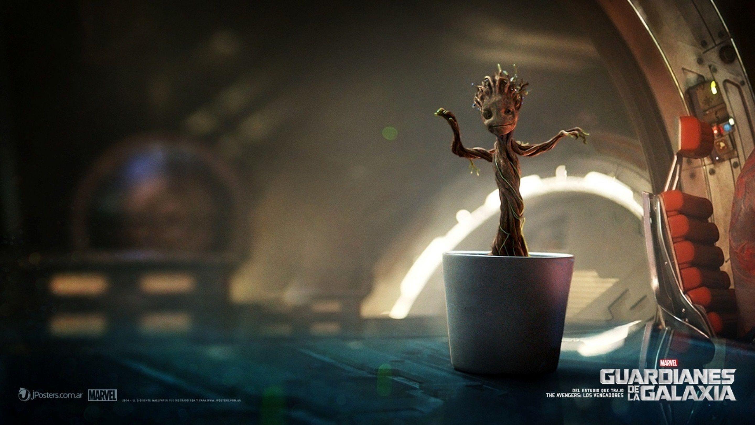 Cute Baby Groot In Suit 4K Wallpapers