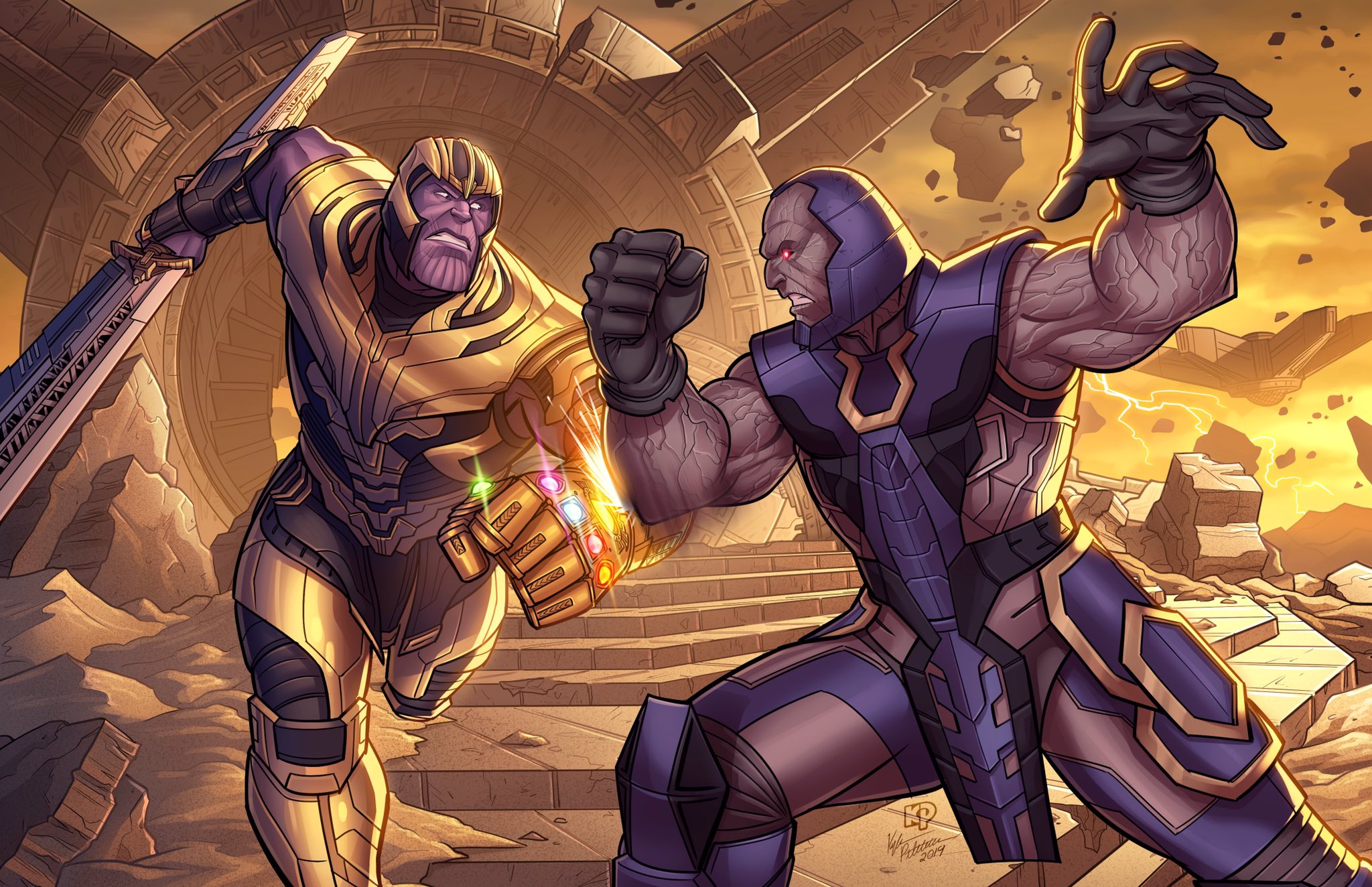 Darkseid Vs Thanos Art Wallpapers