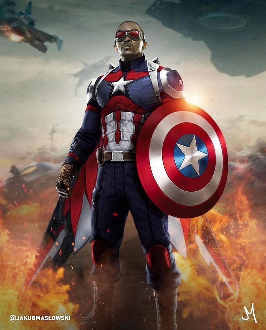 Falcon In Captain America Suit Wallpapers