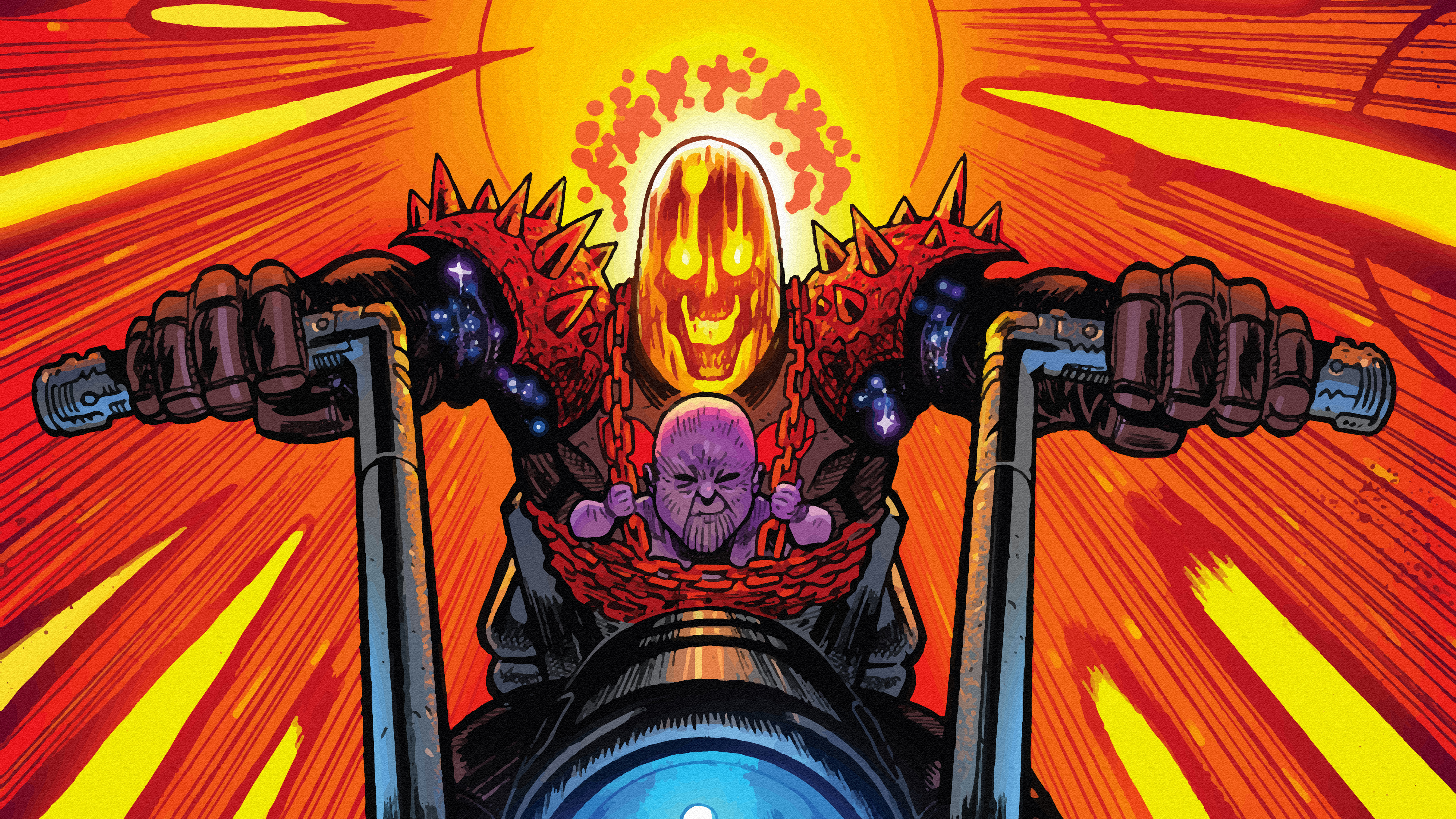 Ghost Rider And Baby Thanos Wallpapers