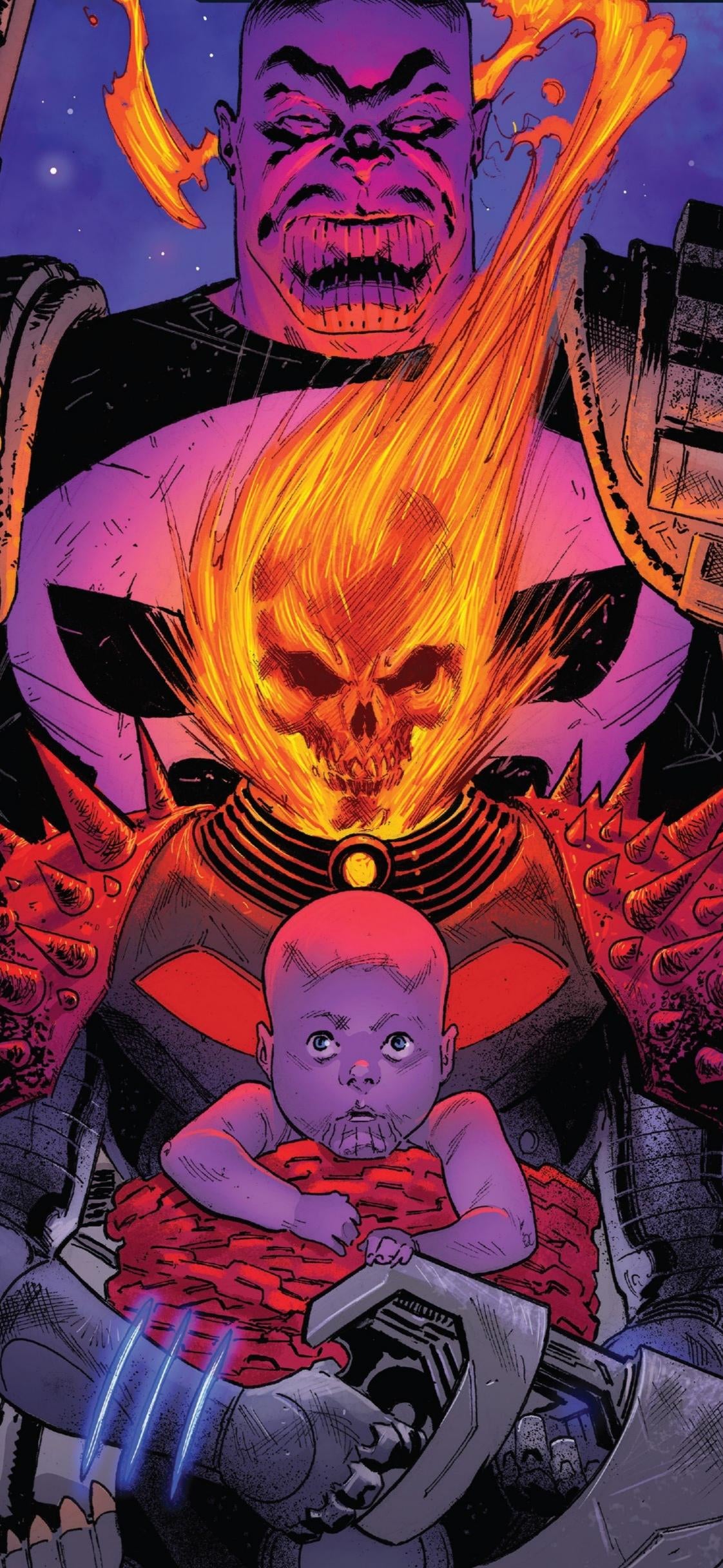 Ghost Rider And Baby Thanos Wallpapers